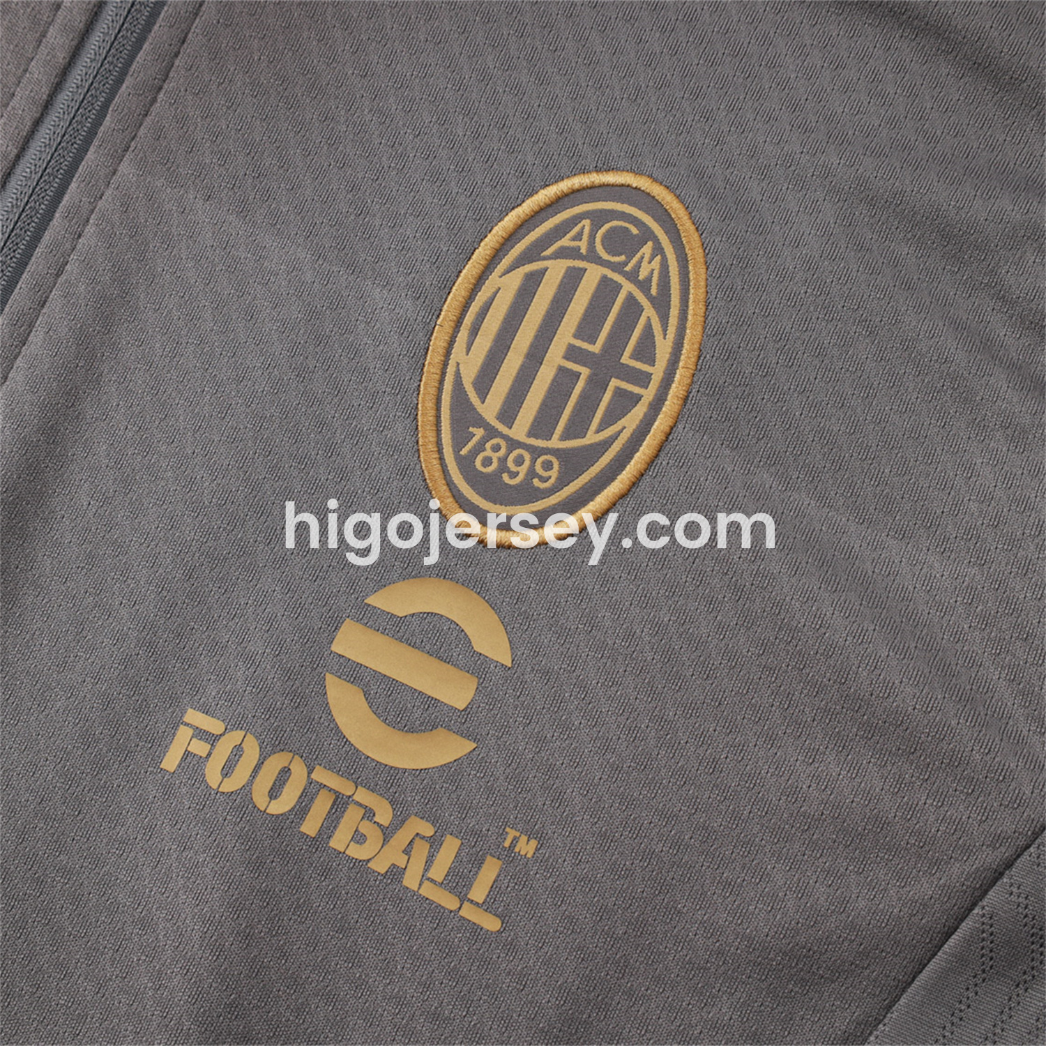 Higojerseys-AC Milan 25-26 Jacket Training Tracksuit - Grey top & Grey Pants