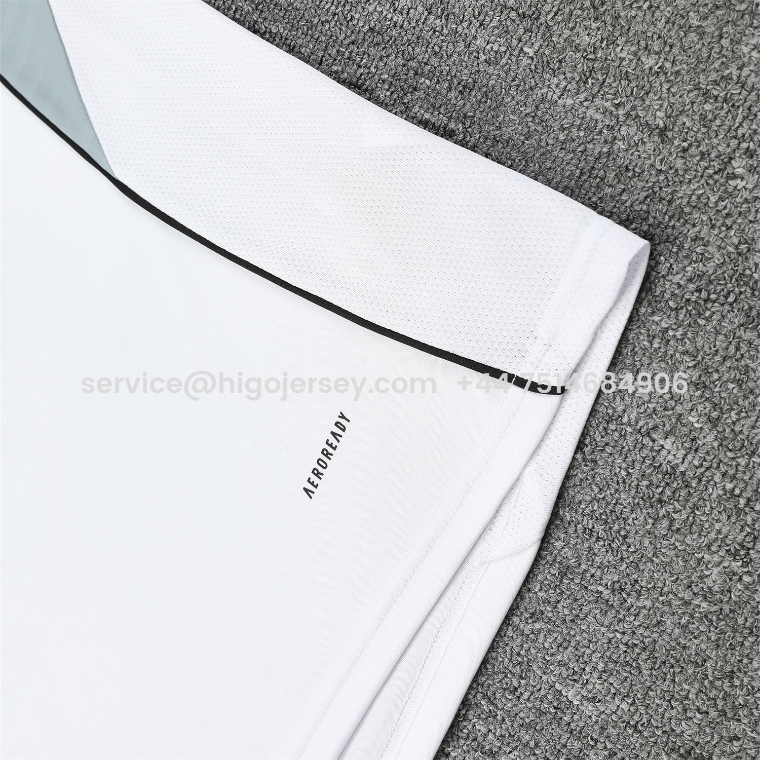 Higojerseys-Real Madrid 25-26 Vest Training Set - Grey And White Vest & Black Shorts