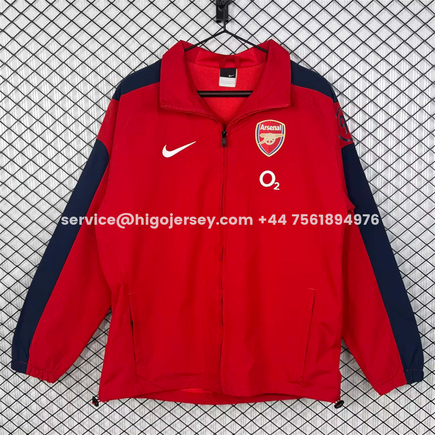 Higojerseys-Retro Arsenal 2004-05 Home Windbreaker Jacket - Red