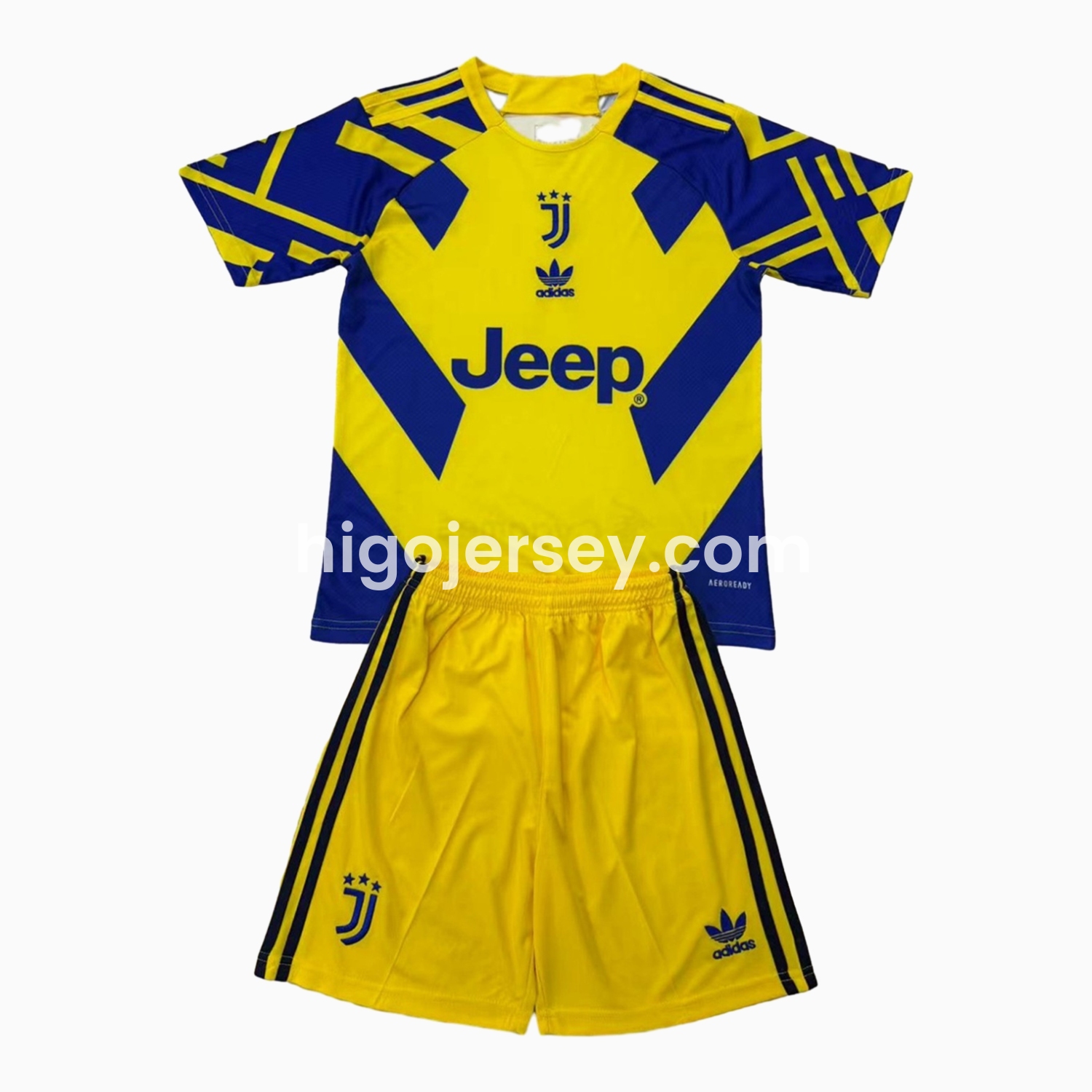 Higojerseys-Juventus 24-25 Yellow Retro Style Kids Kit