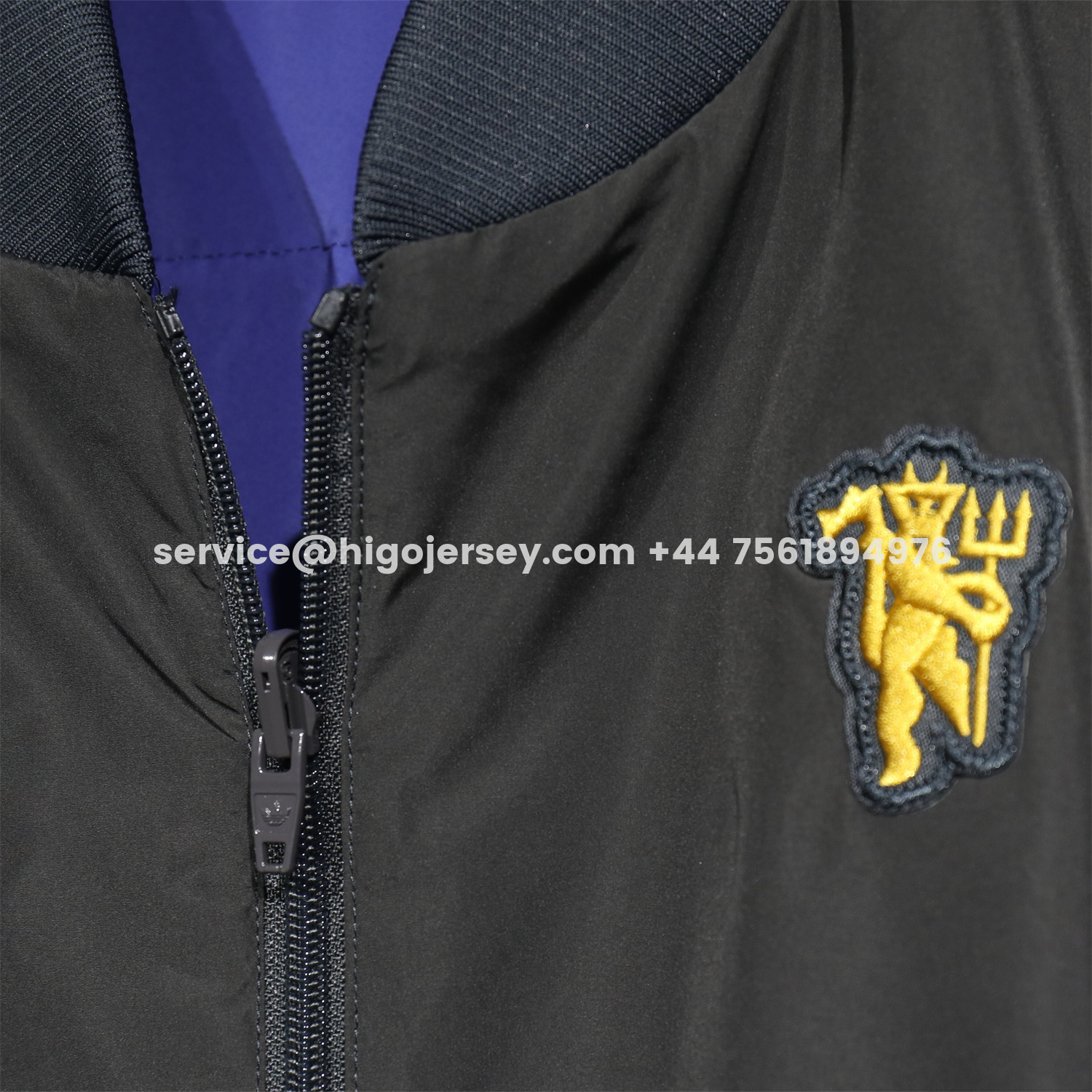 Higojerseys-Manchester United 25-26 Double Sided Reversible Windbreaker - Black & Purple