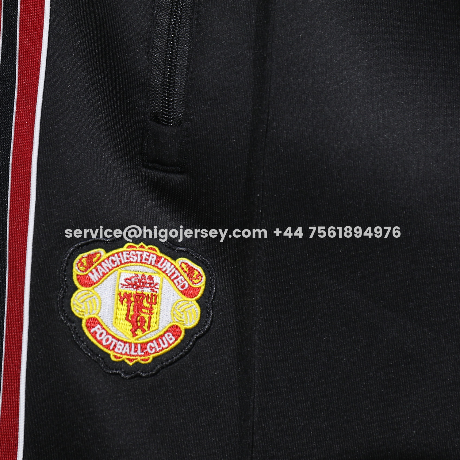 Higojerseys-Manchester United 25-26 Red Lines Training Set - Black Top and Black Pants