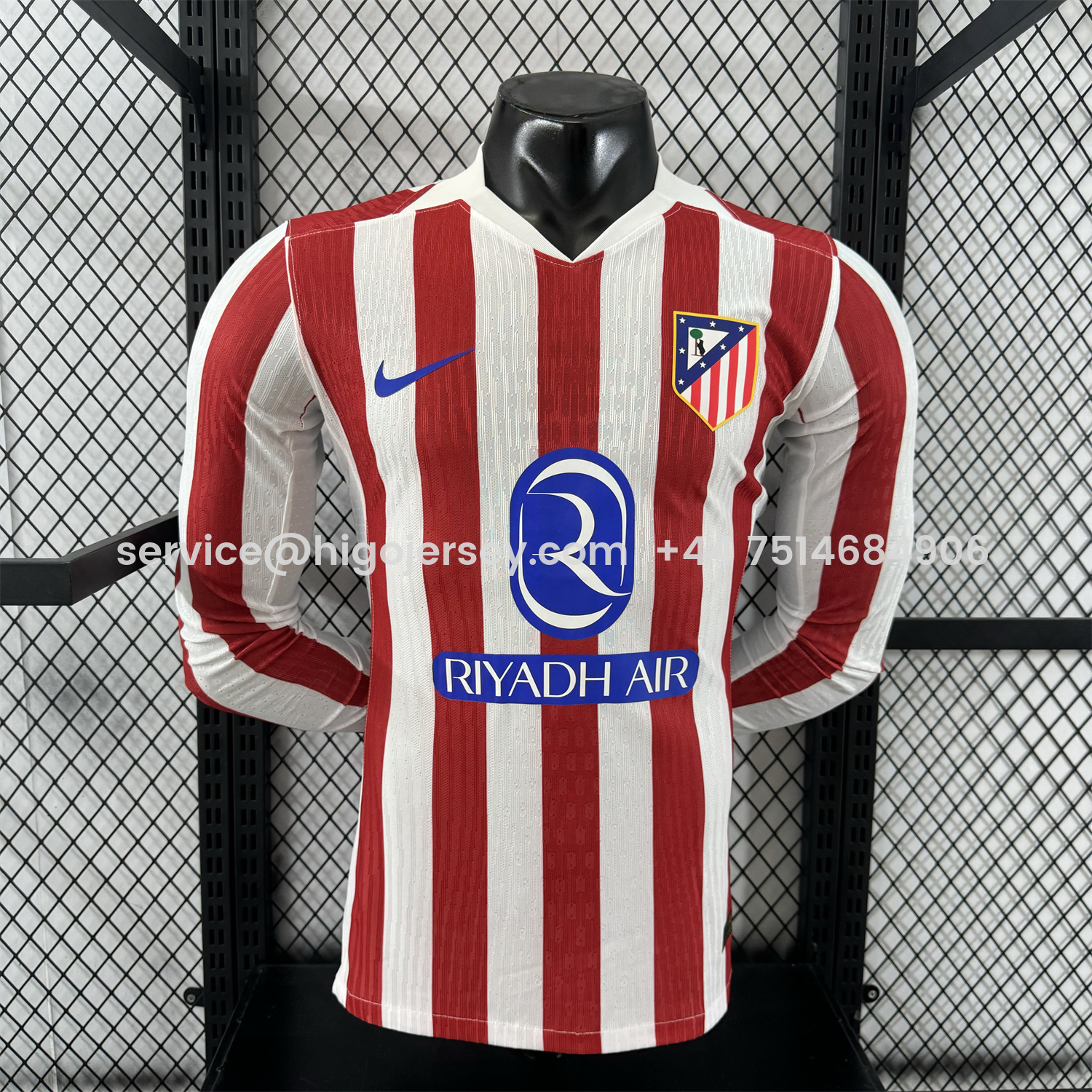 Higojerseys-Atletico Madrid 25-26 Home Long Sleeves Jersey - Player Version