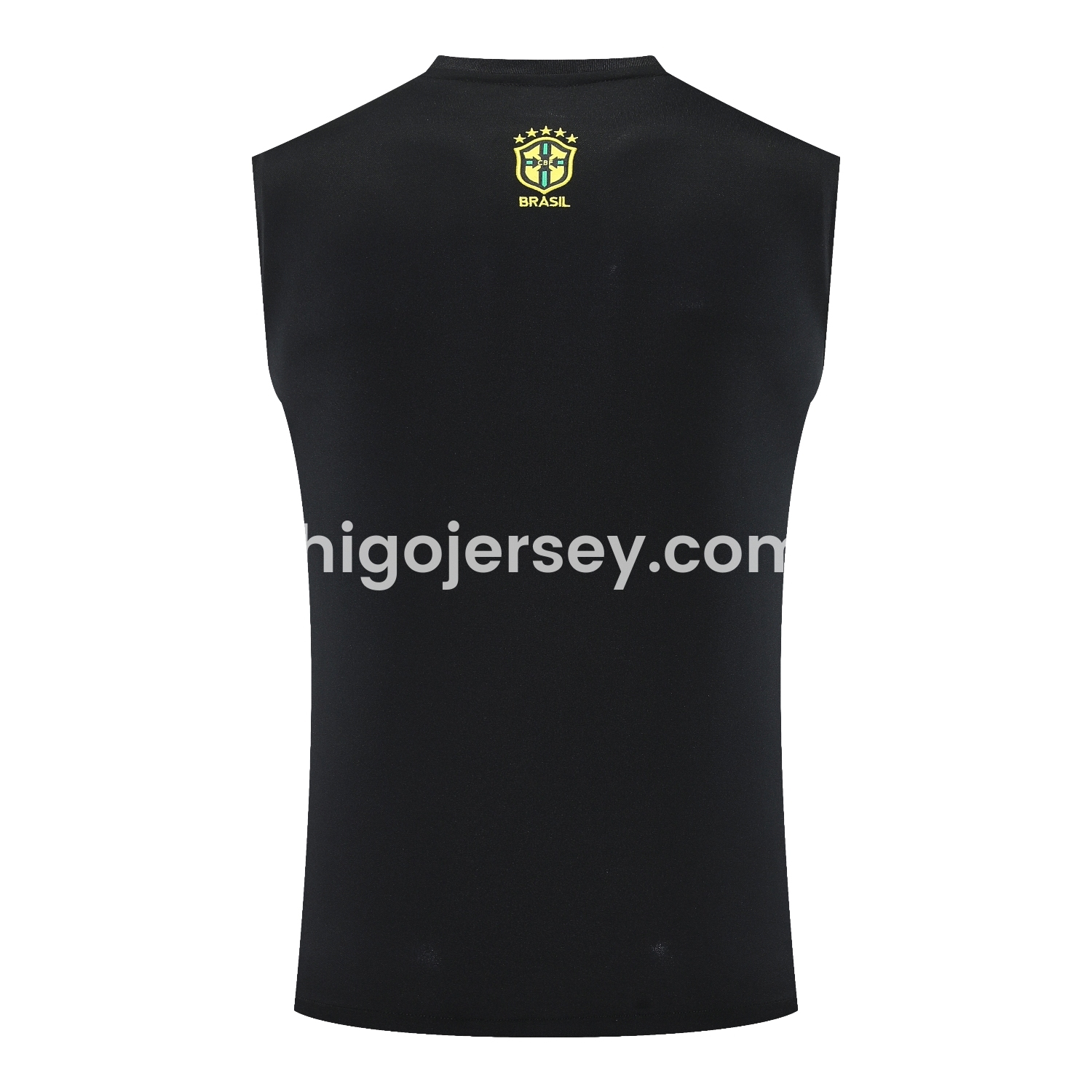 Higojerseys-Brazil 25-26 Yellow Jesus Statue Vest Training Set - Yellow Vest & Black Shorts