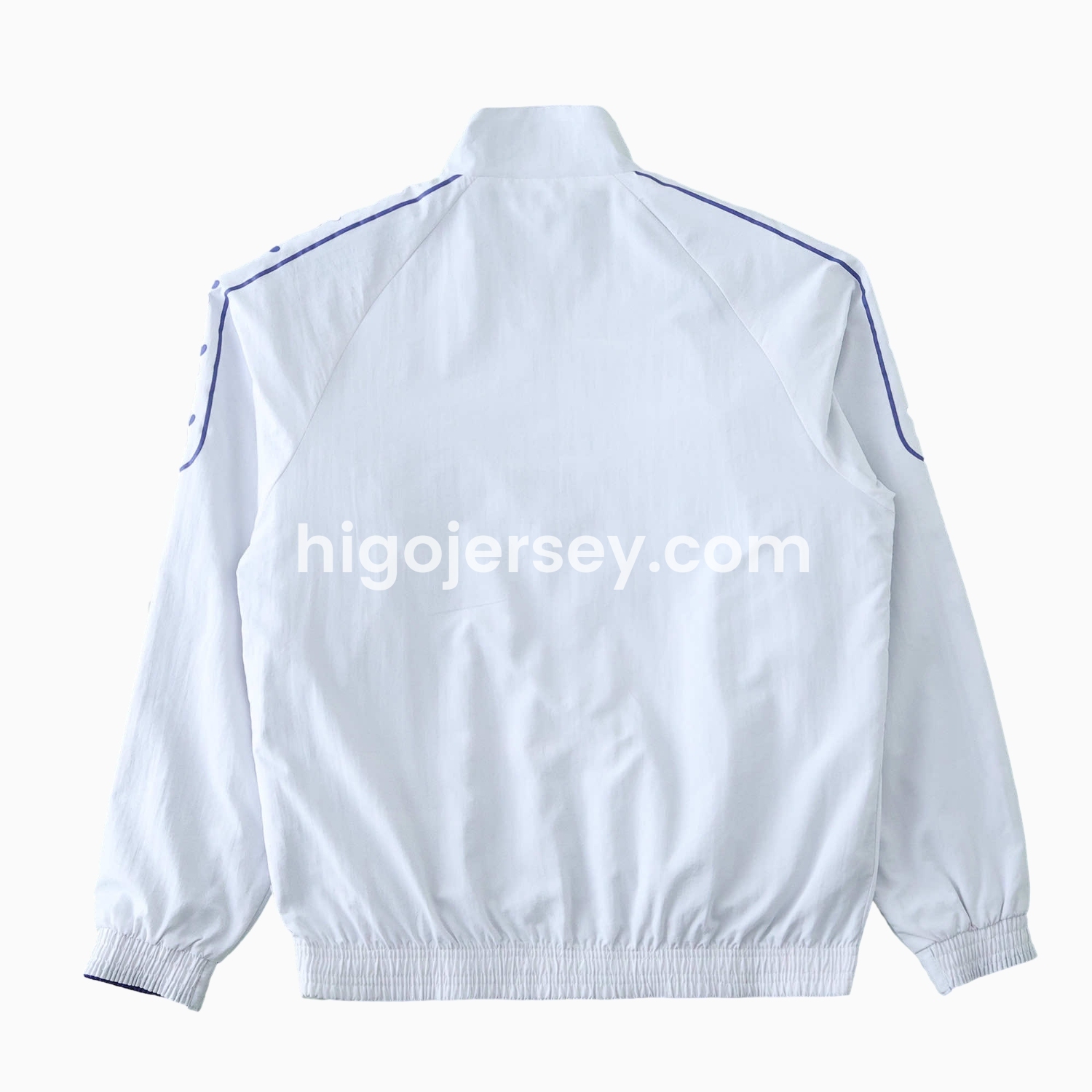 Higojerseys-Retro Real Madrid 1995-96 Home & Away Double Sided Reversible Windbreaker - White & Purple