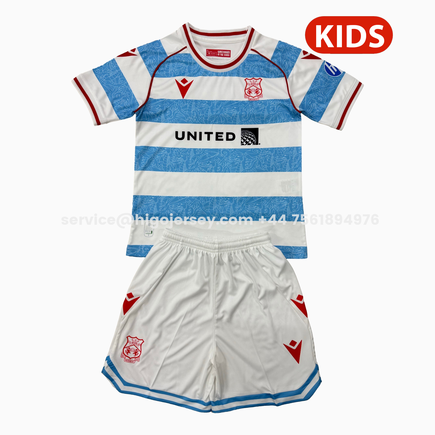 Higojerseys-Wrexham 25-26 Third Kids Kit