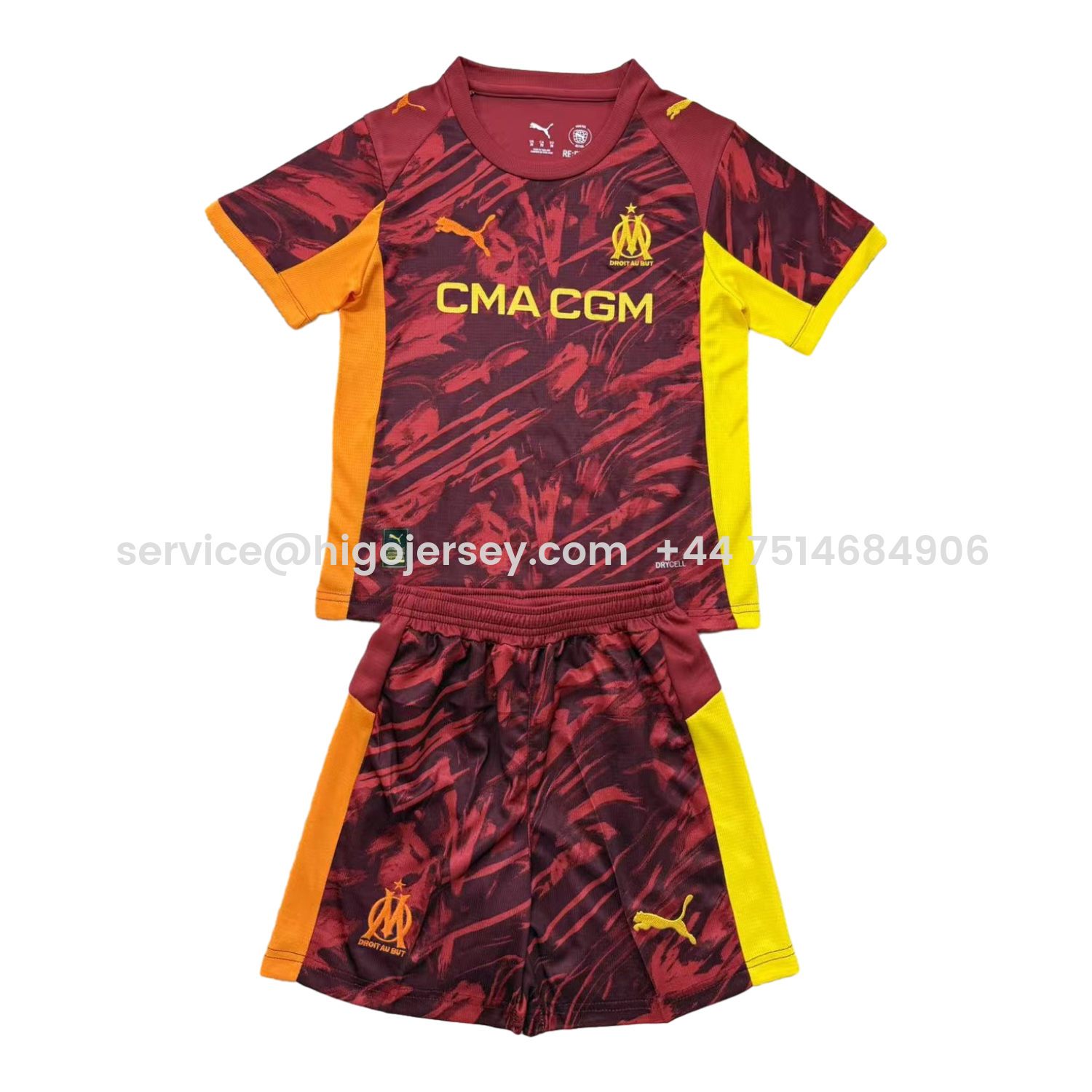 Higojerseys-Marseille 25-26 Deep Red Goalkeeper Men's Adult Jersey Set - Fans Version