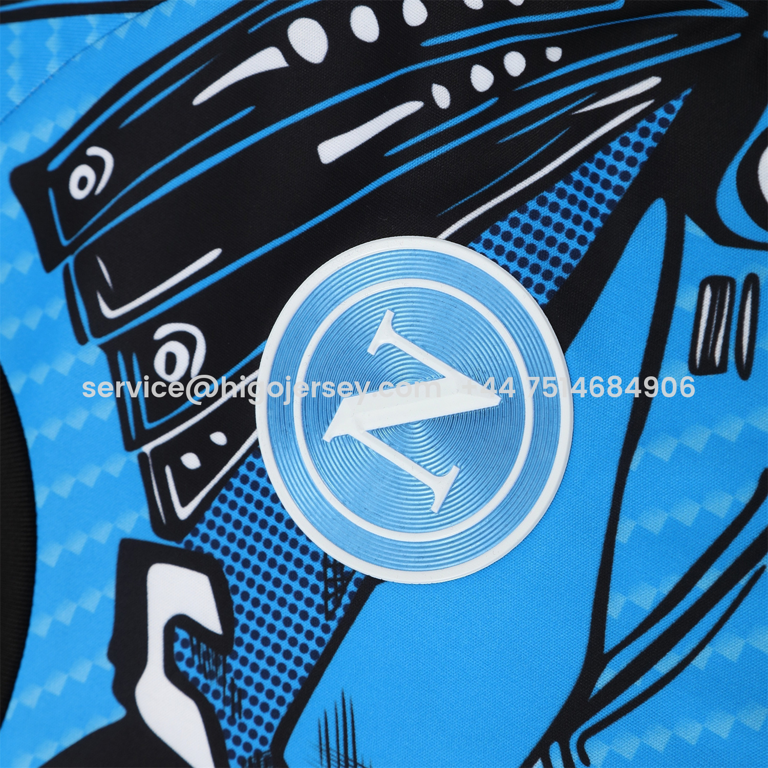 Higojerseys-Napoli 25-26 Vest Training Set - Blue Mecha Vest & Black Shorts