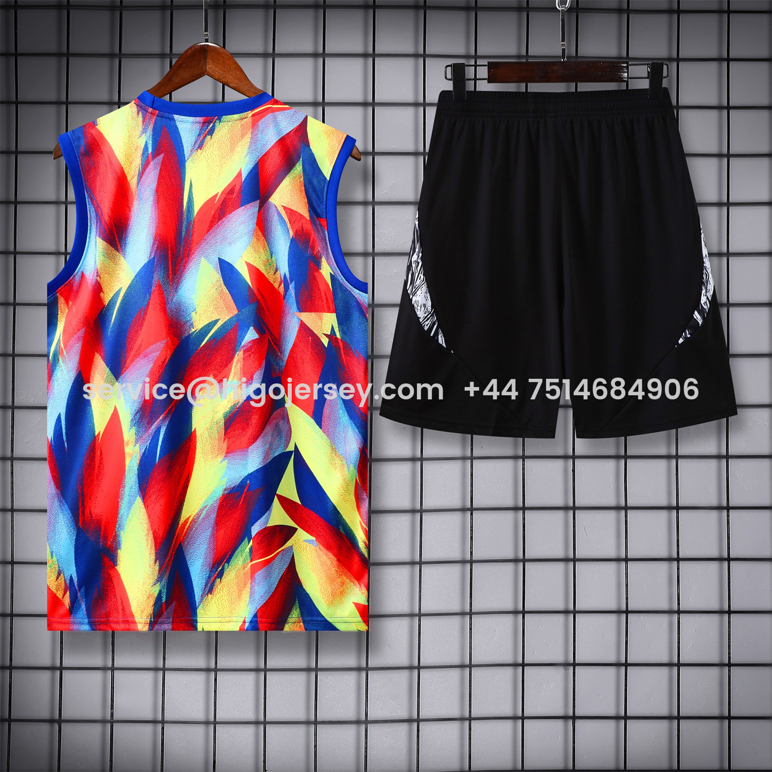 Higojerseys-Arsenal 25-26 Vest Training Set - Colorful Festival Vest and Black Shorts