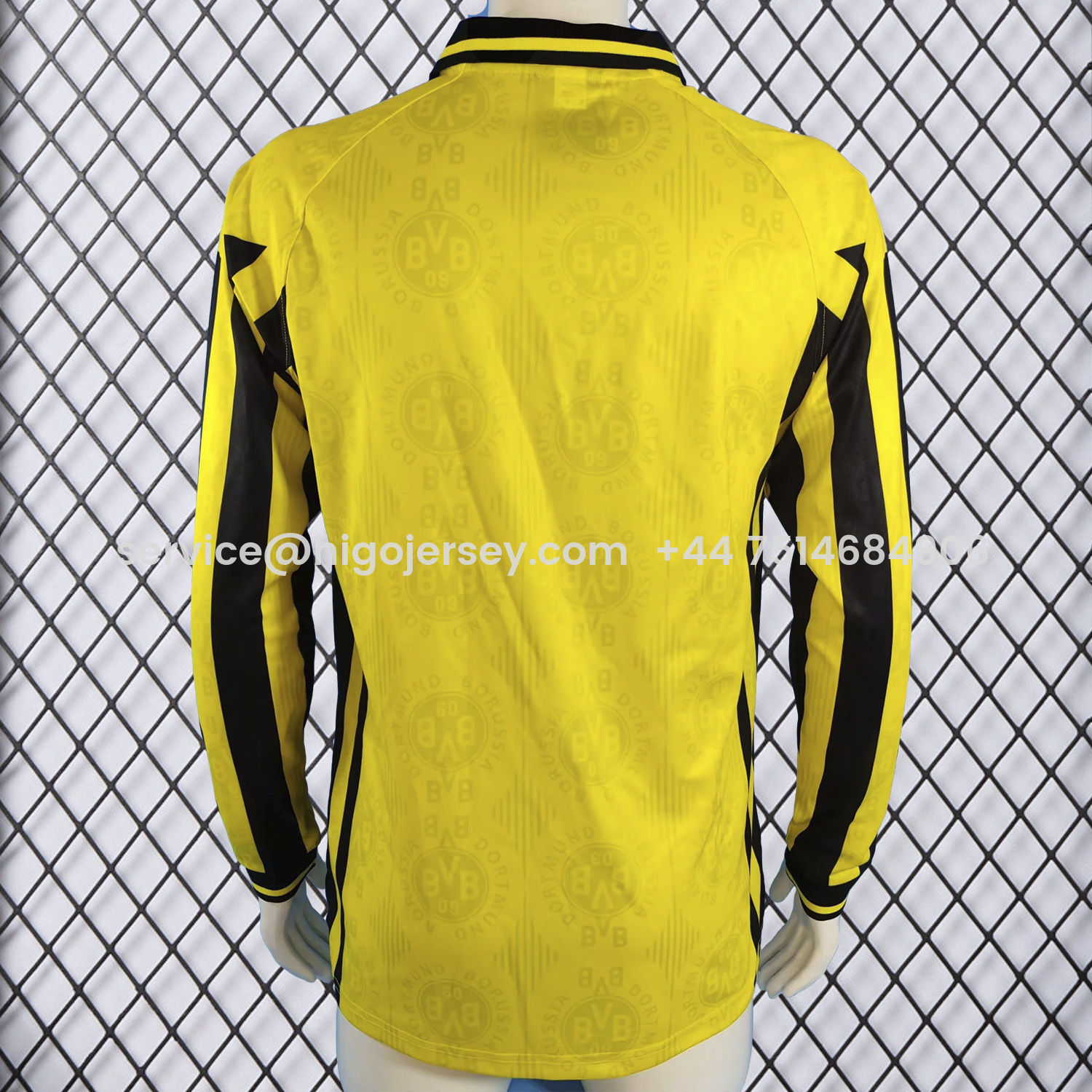 Higojerseys-Retro Dortmund 1996-97 Home Long Sleeves Jersey
