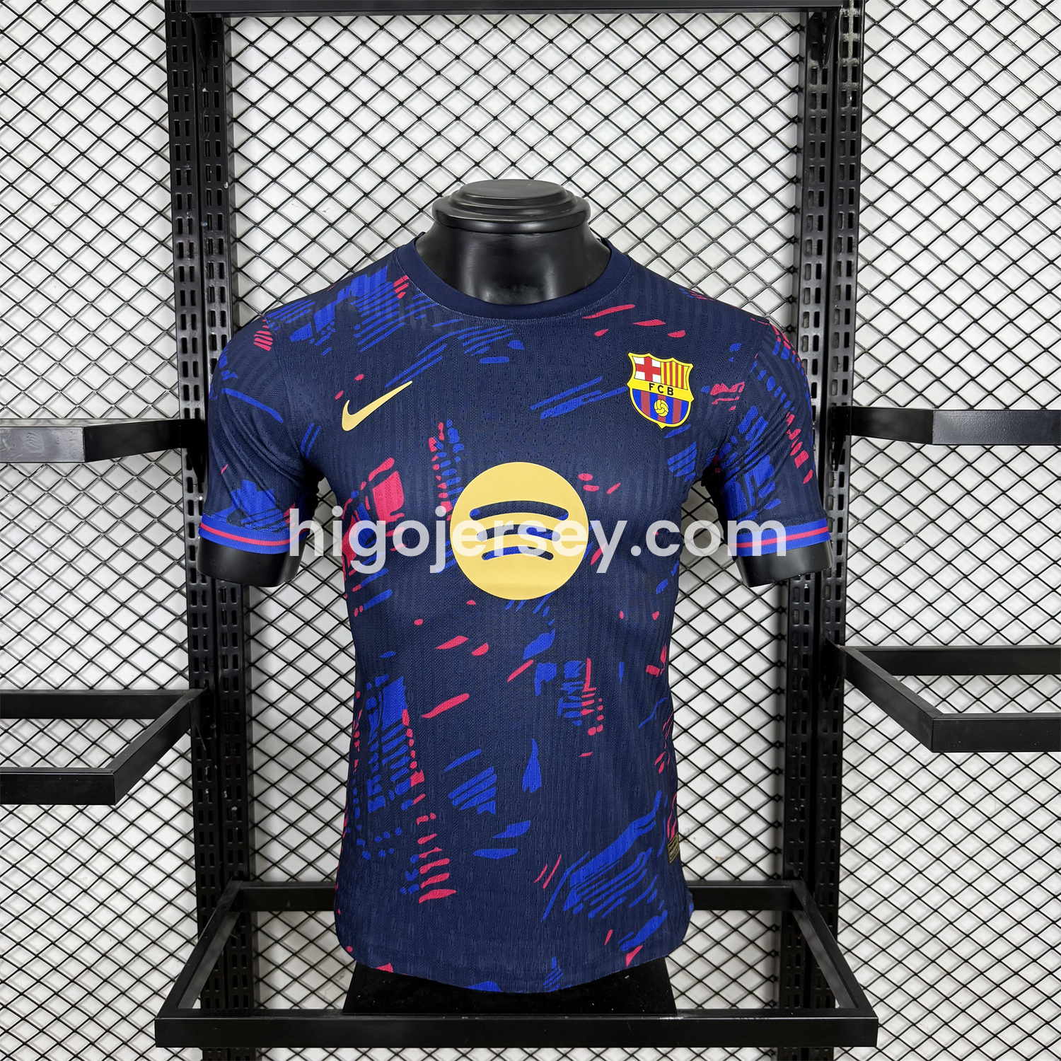 Higojerseys-Barcelona 25-26 Red and Blue Graffiti Deep Blue Jersey - Player Version