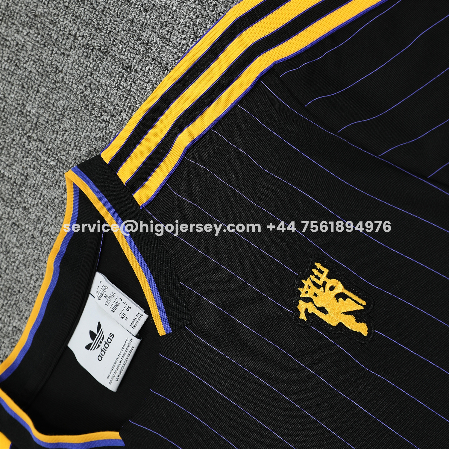 Higojerseys-Manchester United 25-26 Trefoil Travel Short-Sleeve Training Set - Black Top & Black Shorts