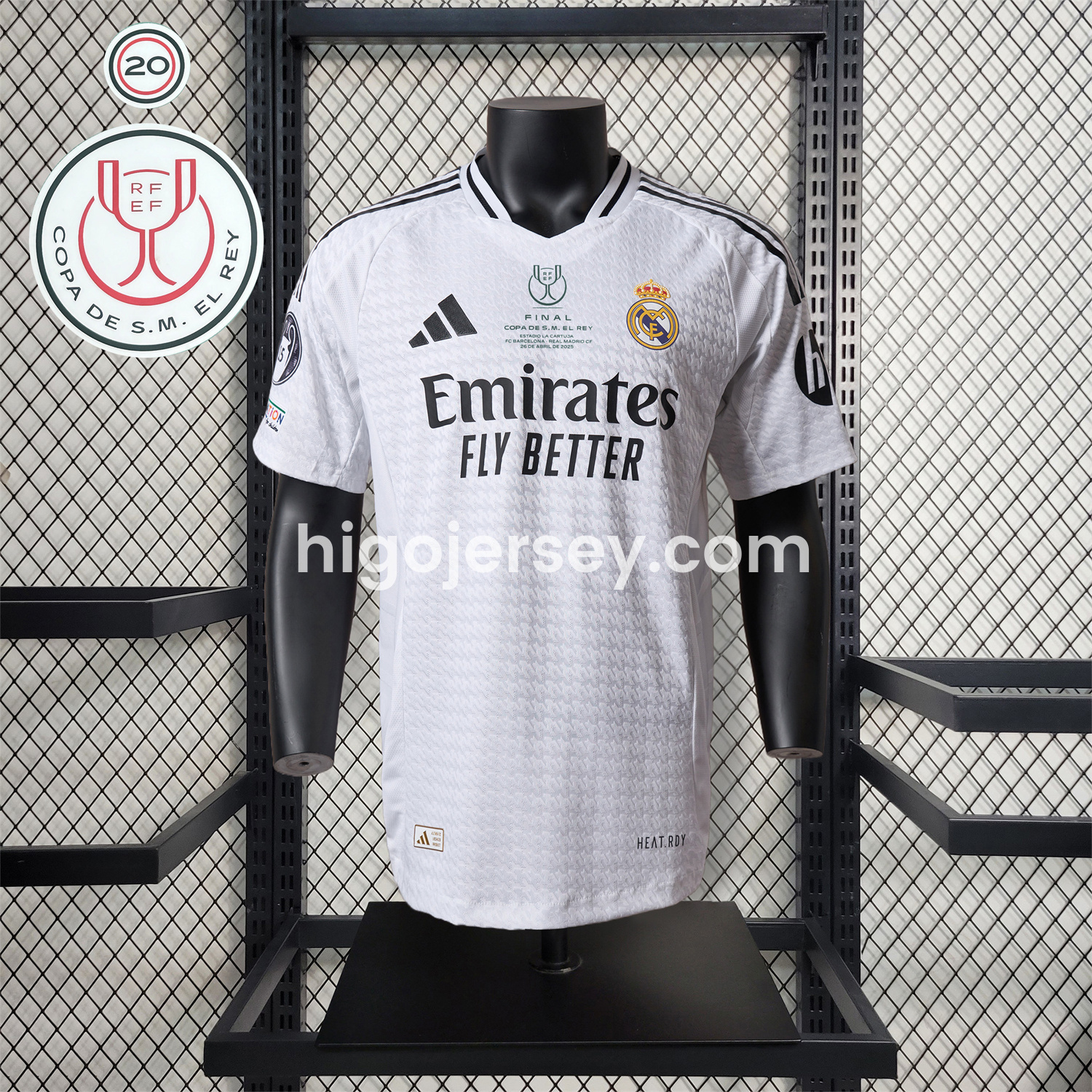 Higojerseys-【Copa del Rey Patch Set】Real Madrid 24-25 Home Jersey - Player Version