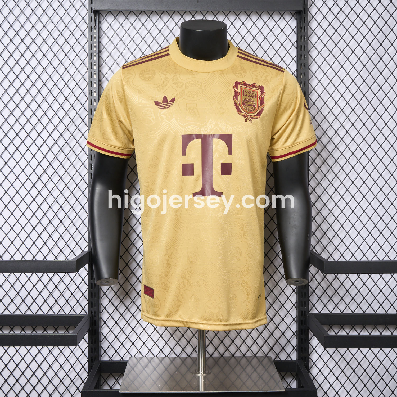 Higojerseys-Bayern Munich 2025 Golden 125th Anniversary Jersey - Player Version