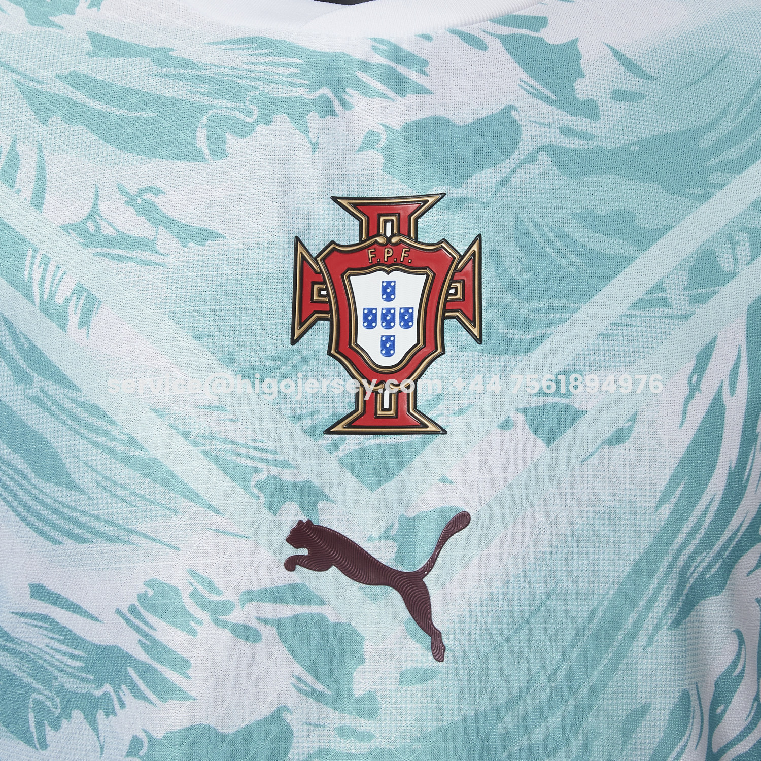 Higojerseys-Portugal 2026 Away White And Cyan Jersey - Player Version