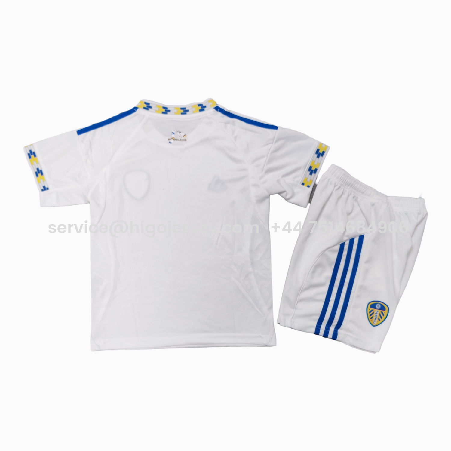 Higojerseys-Leeds United 25-26 Home Unsponsored Kids Kit