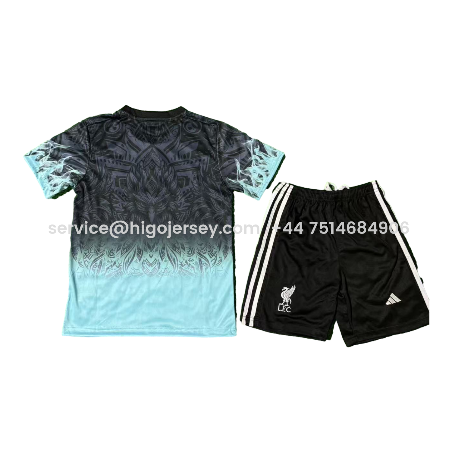 Higojerseys-Liver.pool 25-26 Blue Liver.pool Bird Black Special Kids Kit