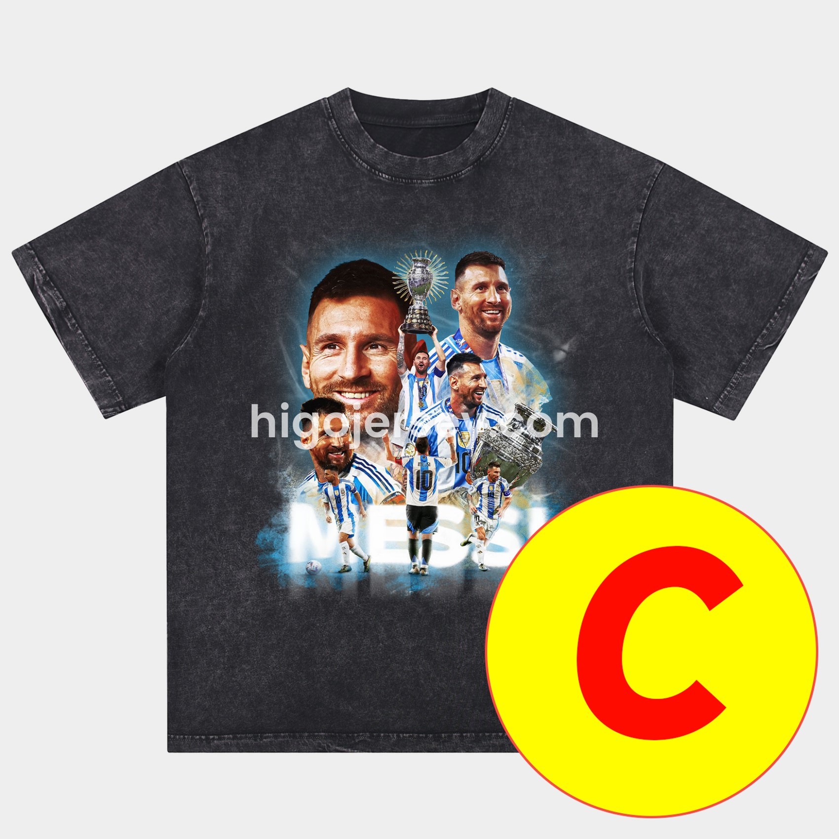 Higojerseys-Messi GOAT Argentina Barcelona INT M.A.M Oversized Washed T-Shirt