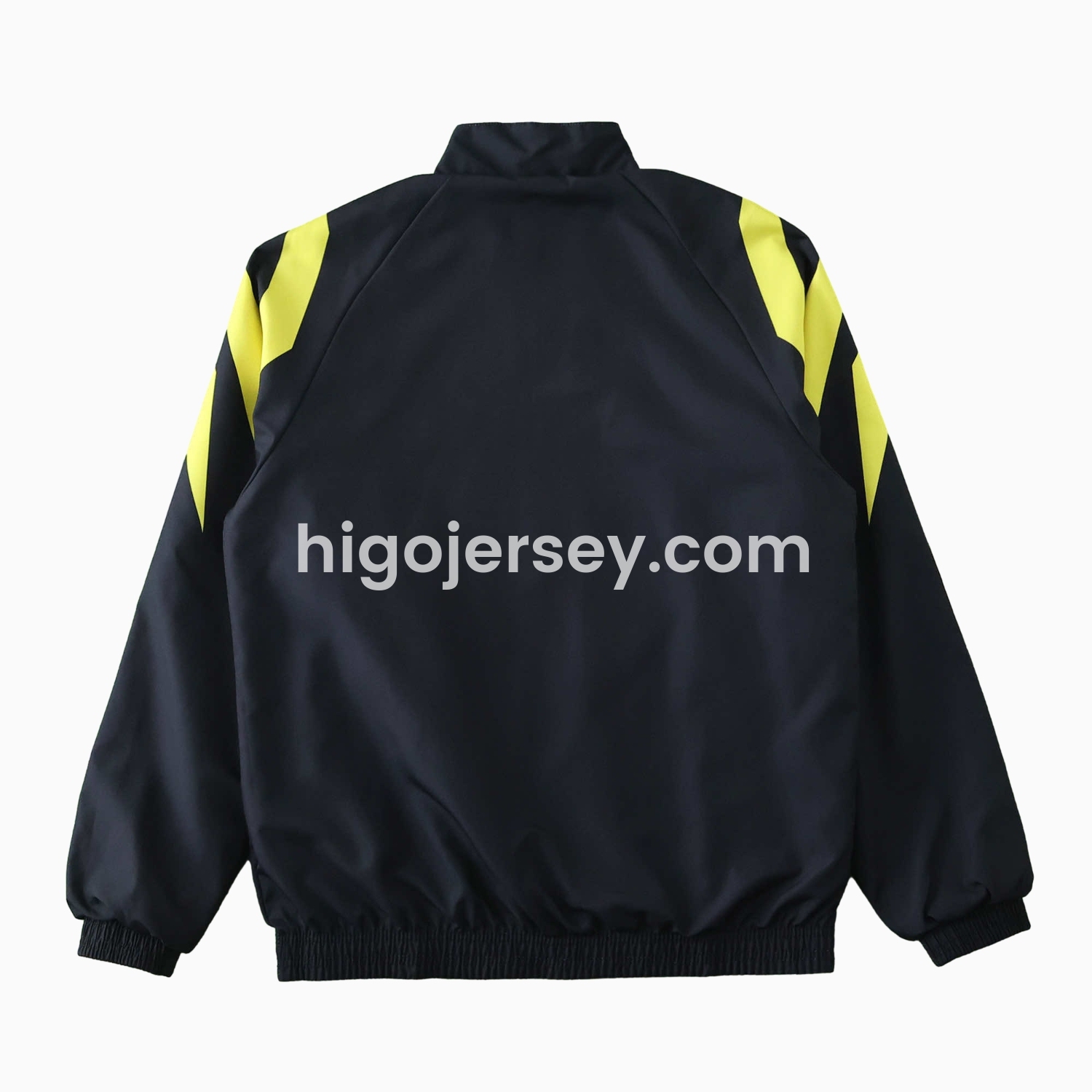 Higojerseys-Borussia Dortmund 24-25 Retro Style Double Sided Reversible Windbreaker - Black & Grey