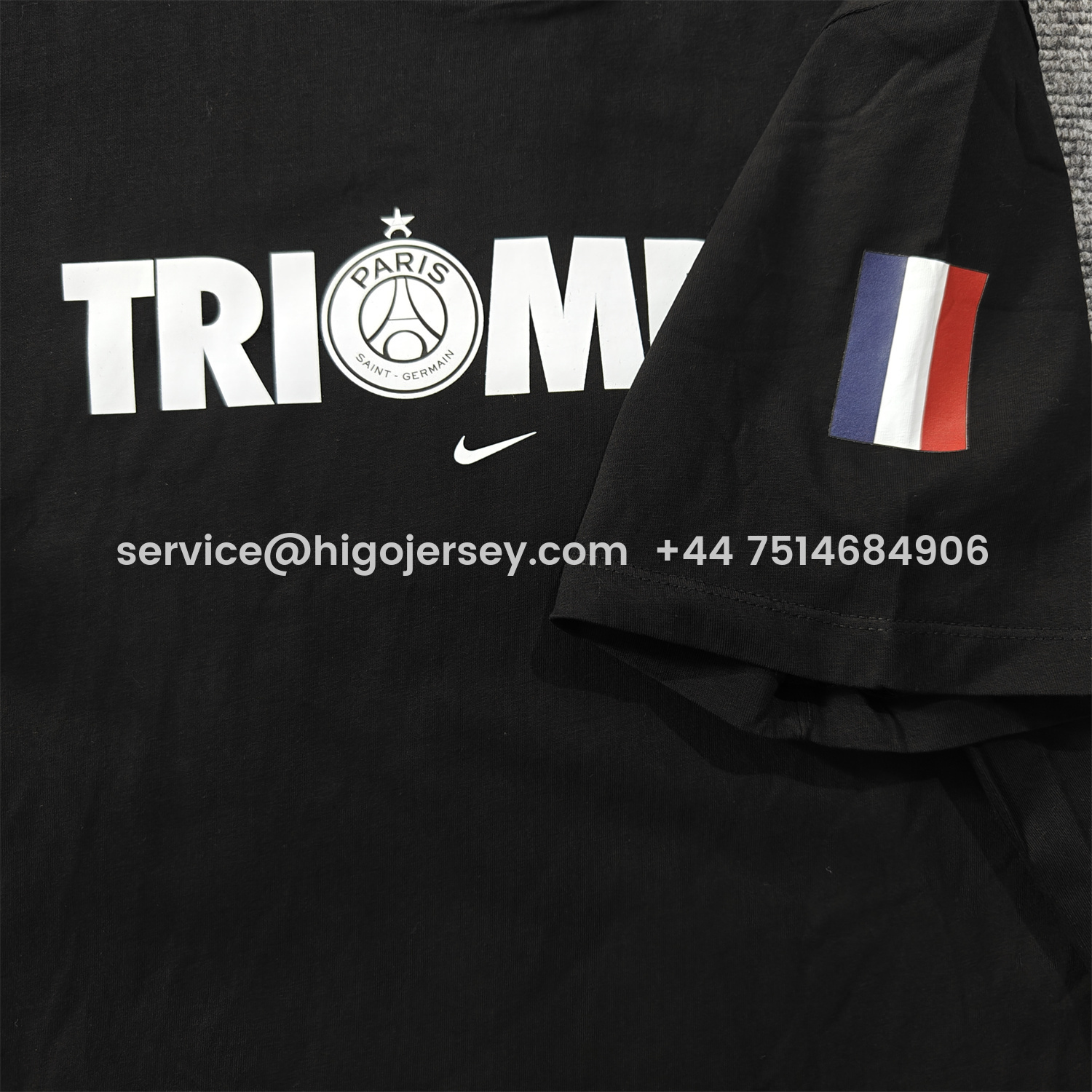 Higojerseys-Paris Saint-Germain PSG 2025 Champions League Commemorative Black T-shirt