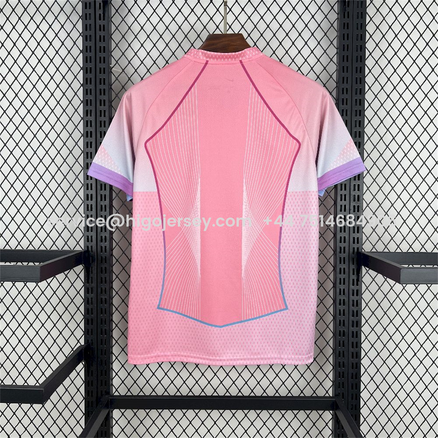 Higojerseys-Paris Saint-Germain PSG 25-26 T90 White Lines Pink Gradient Special Jersey - Fans Version