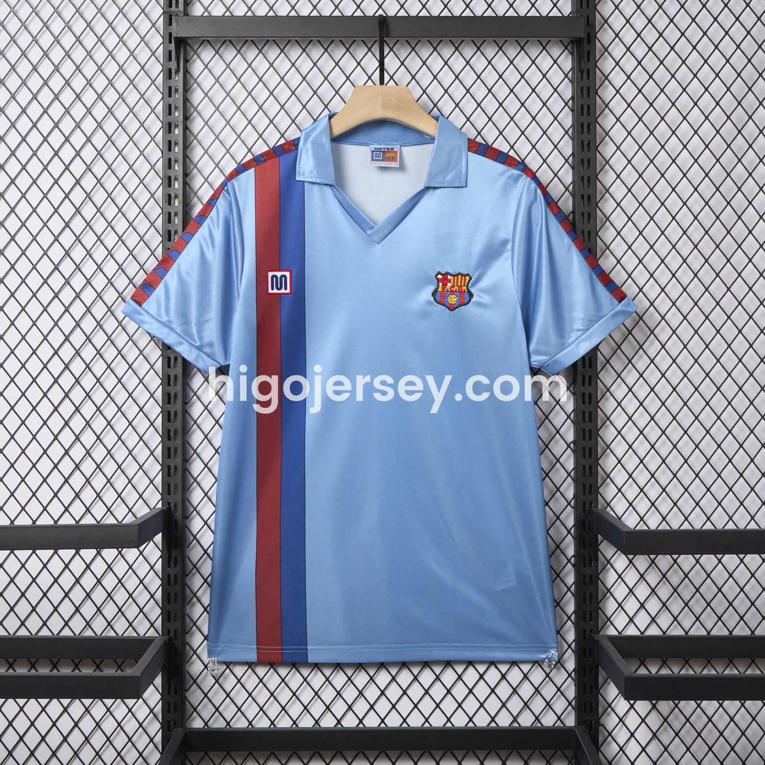 Higojerseys-Retro Barcelona 1982-84 Away Blue Jersey