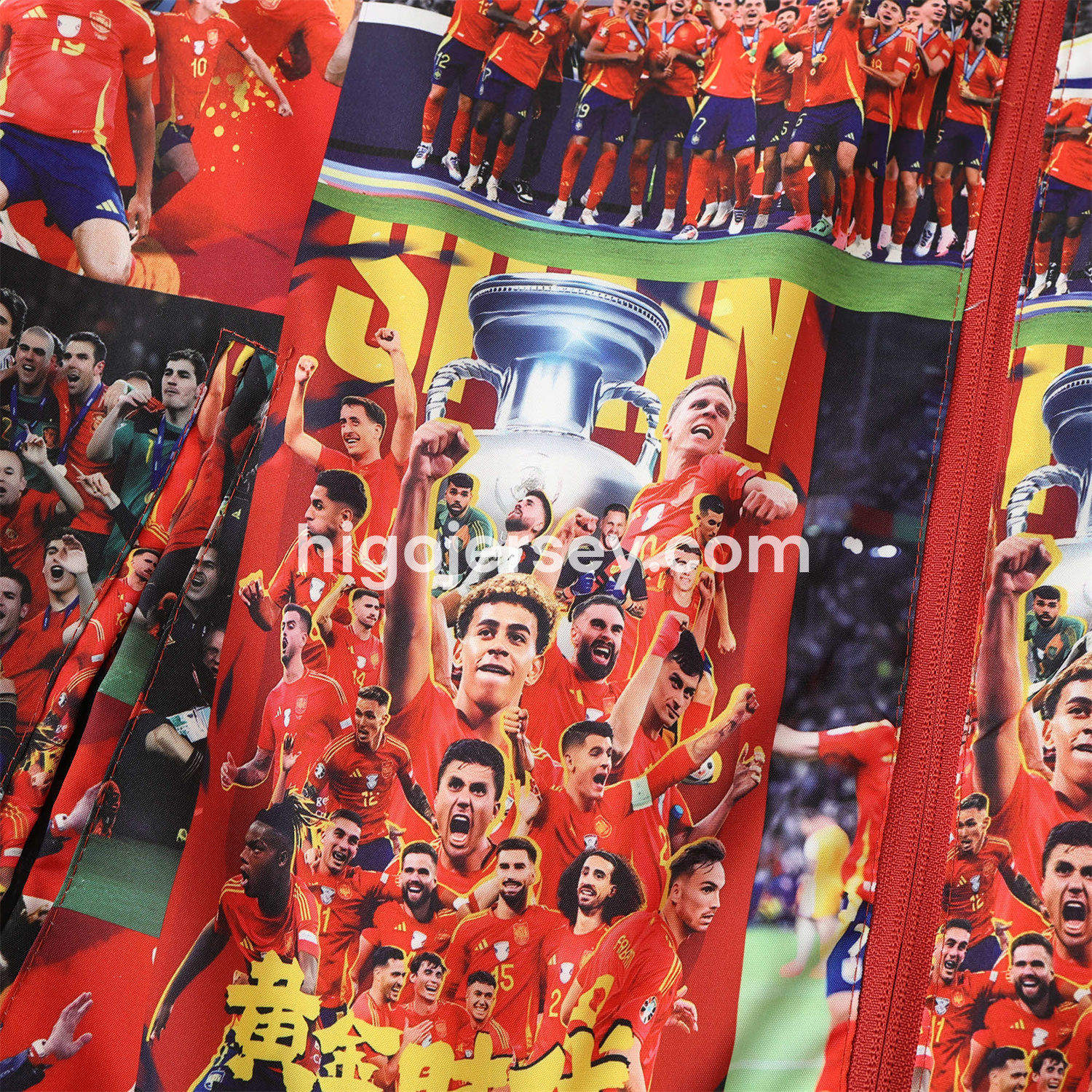 Higojerseys-Spain 24-25 Red Double Sided Reversible Windbreaker - 2024 EURO Championship