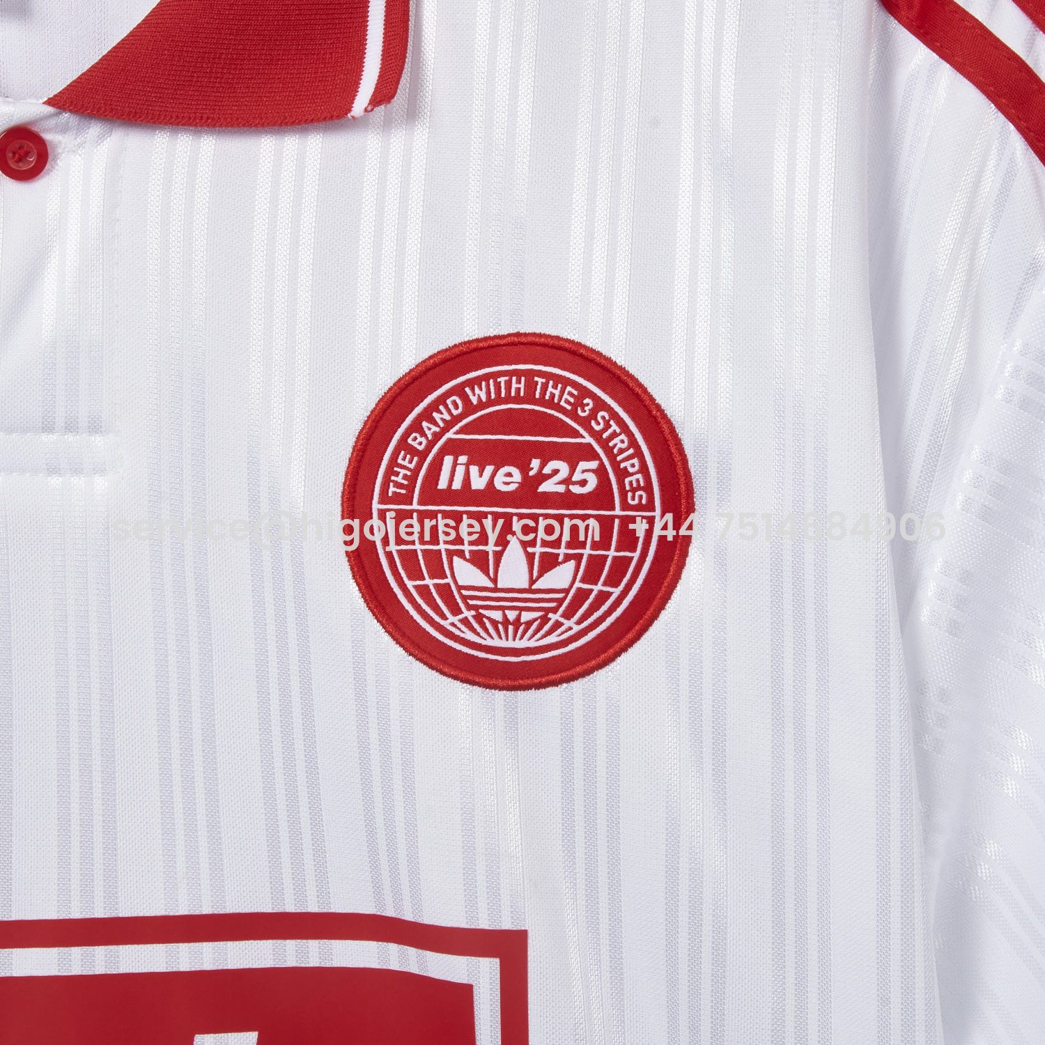 Higojerseys-Bohemian 25-26 Oasis Originals Tour White And Red Jersey With Number 25 - Fans Version