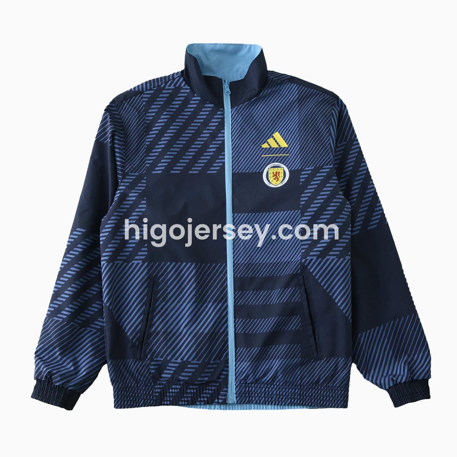 Higojerseys-S-c-o.t l.a-n.d 24-25 Home Style Double Sided Reversible Windbreaker - Deep Blue