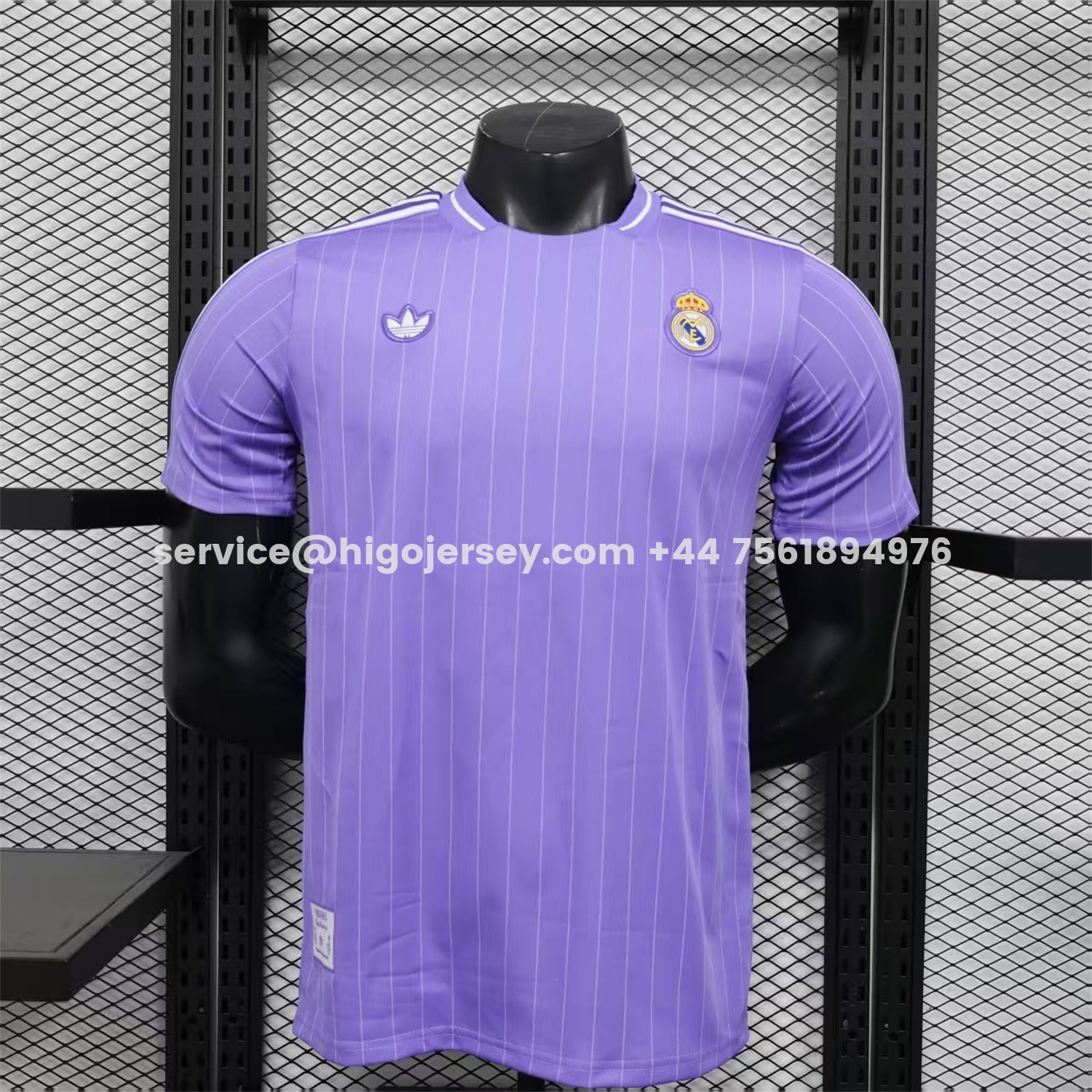 Higojerseys-Real Madrid 25-26 Icon Range Trefoil Light Purple Travel Jersey - Player Version