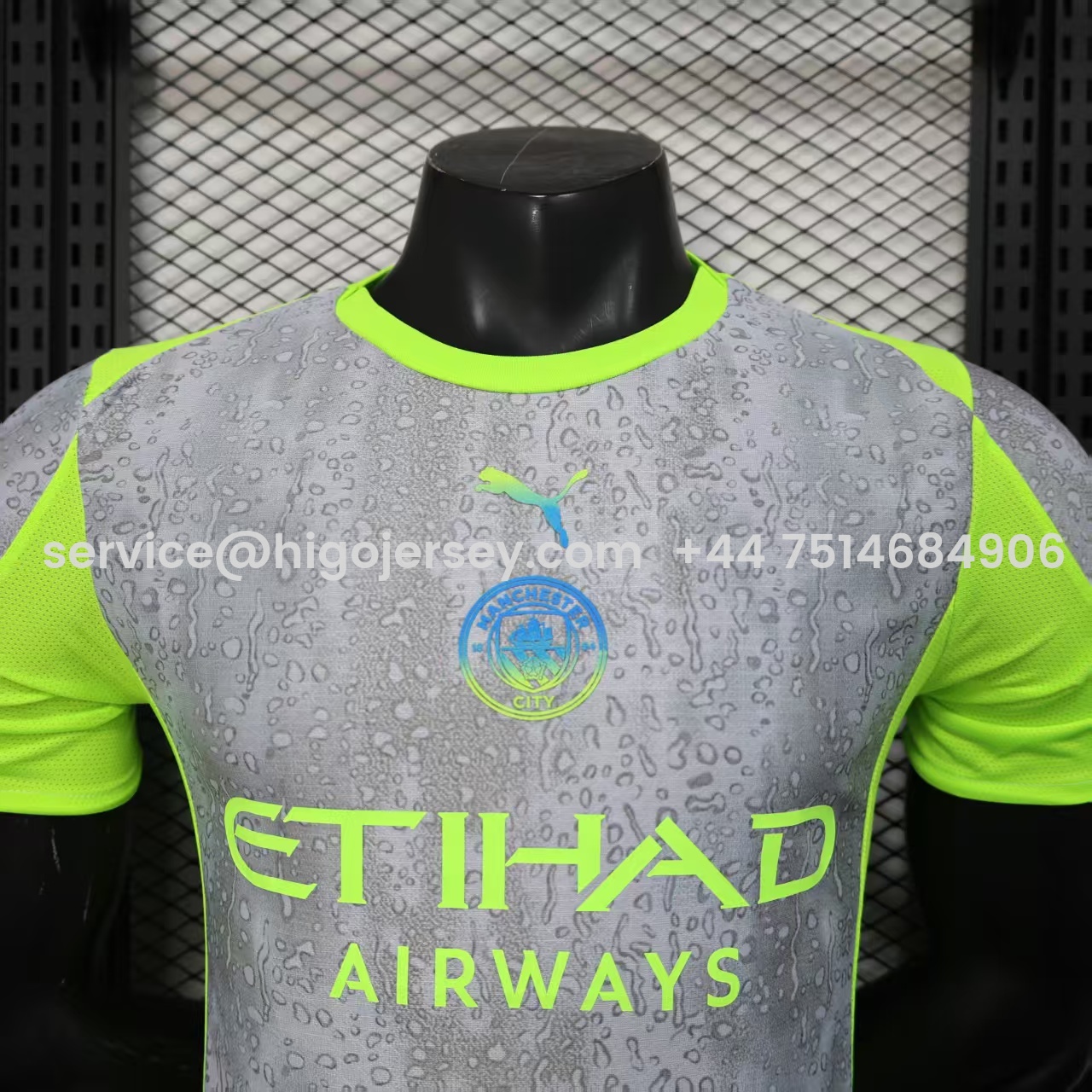 Higojerseys-Manchester City 25-26 Third Grey Green Jersey - Player Version