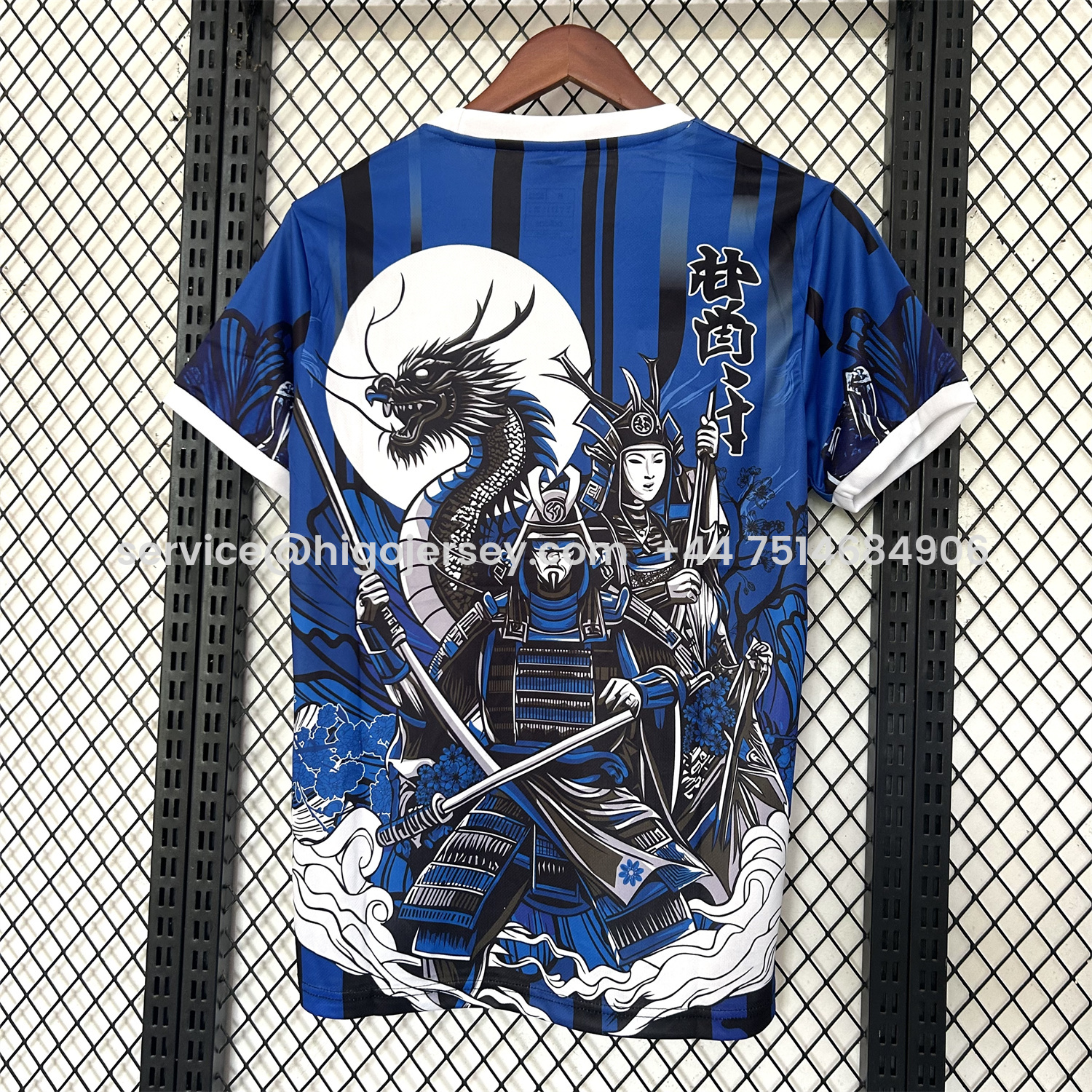 Higojerseys-Japan 25-26 Two Blue Warriors And A Dragon Under The Moon Blue Special Jersey - Fans Version