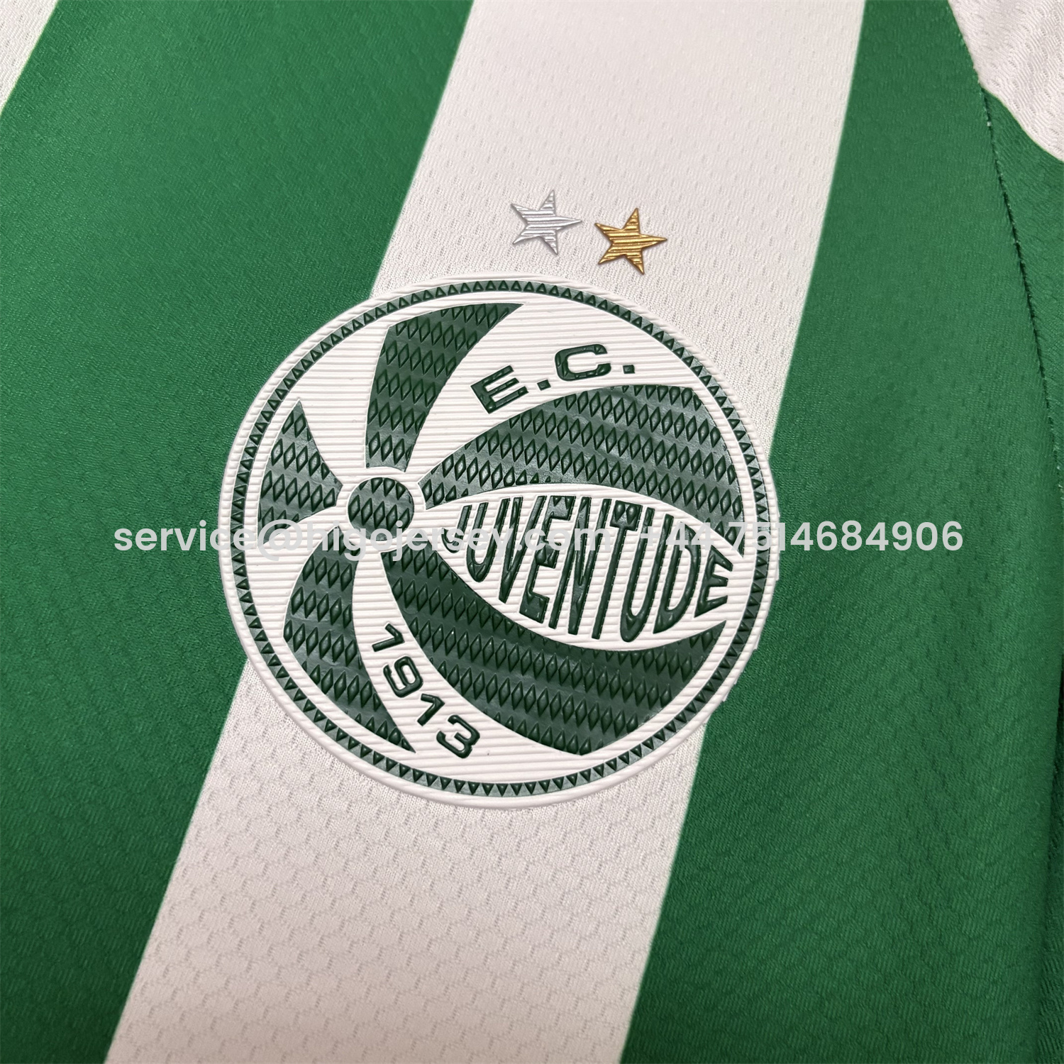 Higojerseys-EC Juventude 25-26 Home Unsponsored Green And White Jersey - Fans Version
