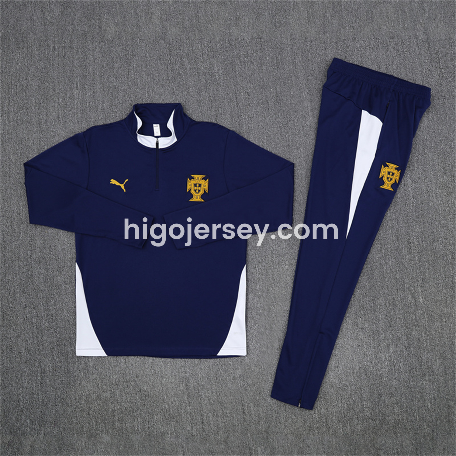 Higojerseys-Portugal 25-26 Kids Long Sleeve Training Set - Royal Blue