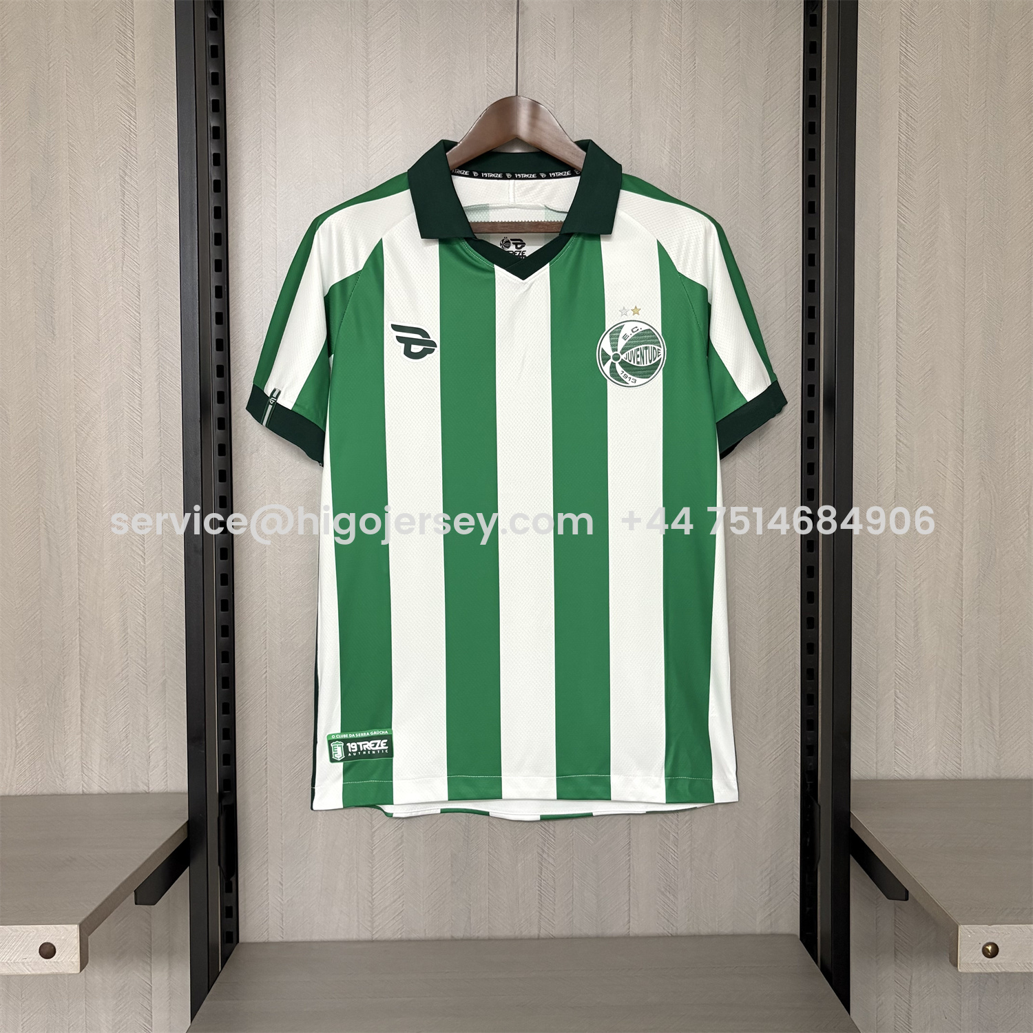 Higojerseys-EC Juventude 25-26 Home Unsponsored Green And White Jersey - Fans Version