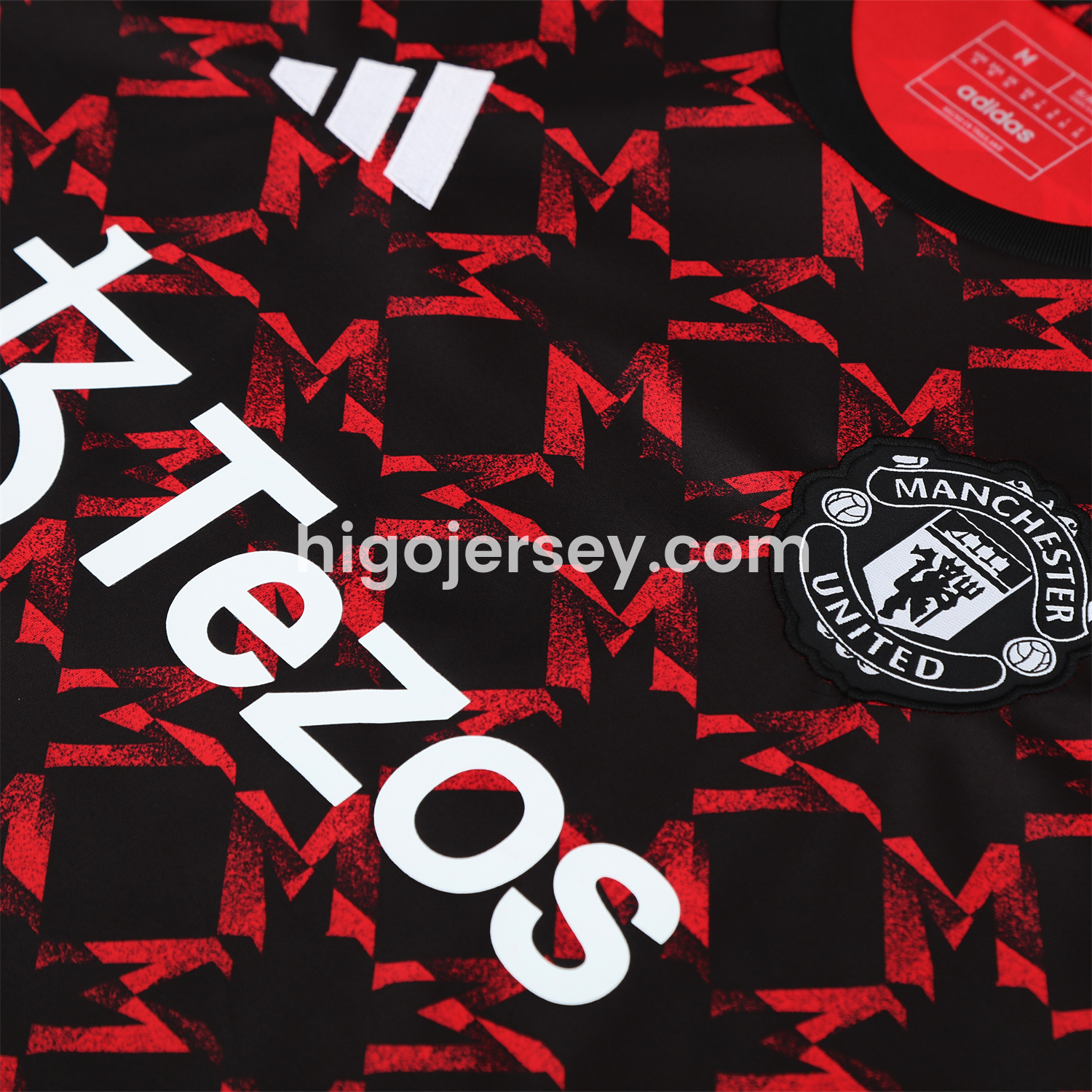 Higojerseys-Manchester United 25-26 Pre-Match Vest Training Set - Red Top & Black Shorts