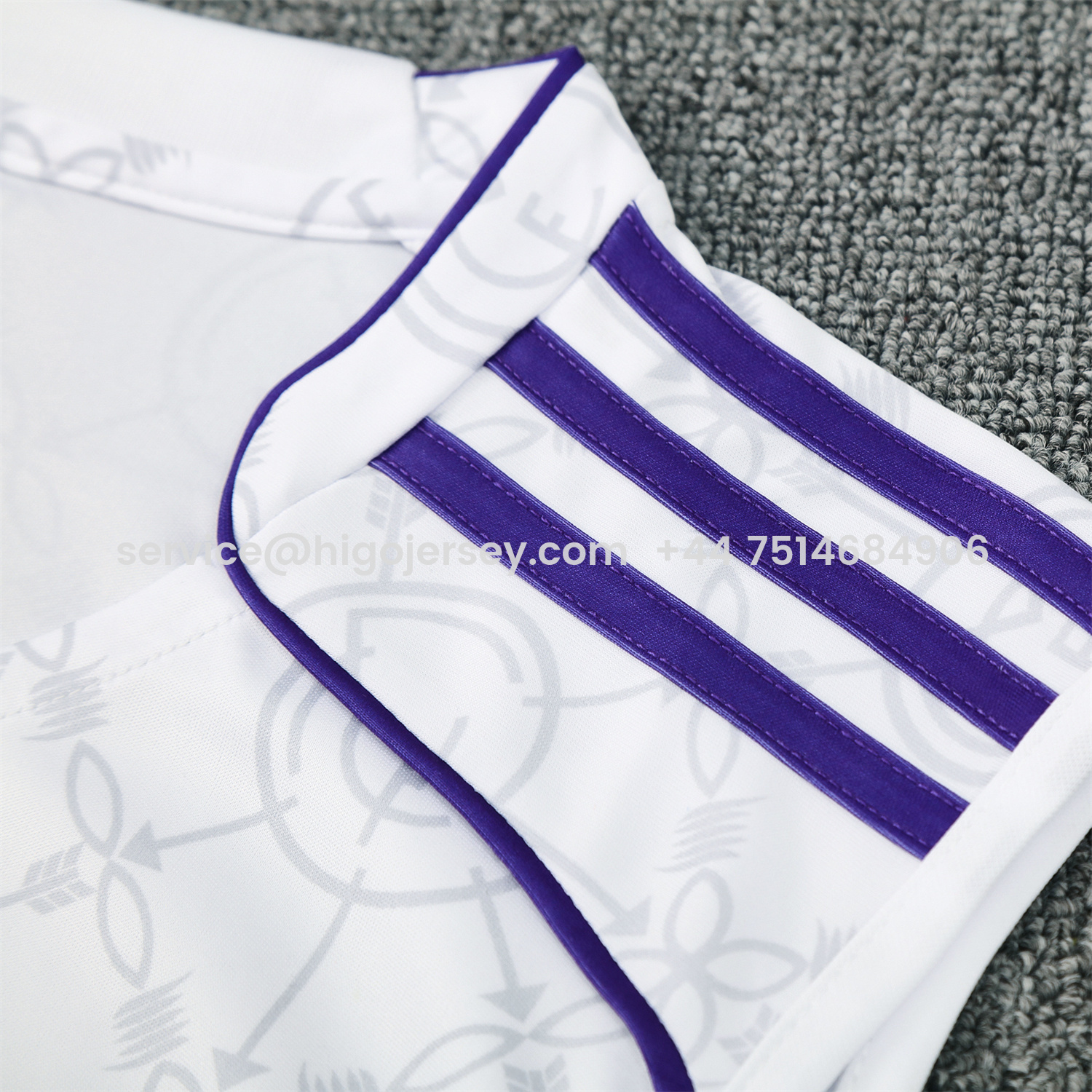 Higojerseys-Real Madrid 25-26 Vest Training Set - Blue Edge White Vest & Black Shorts