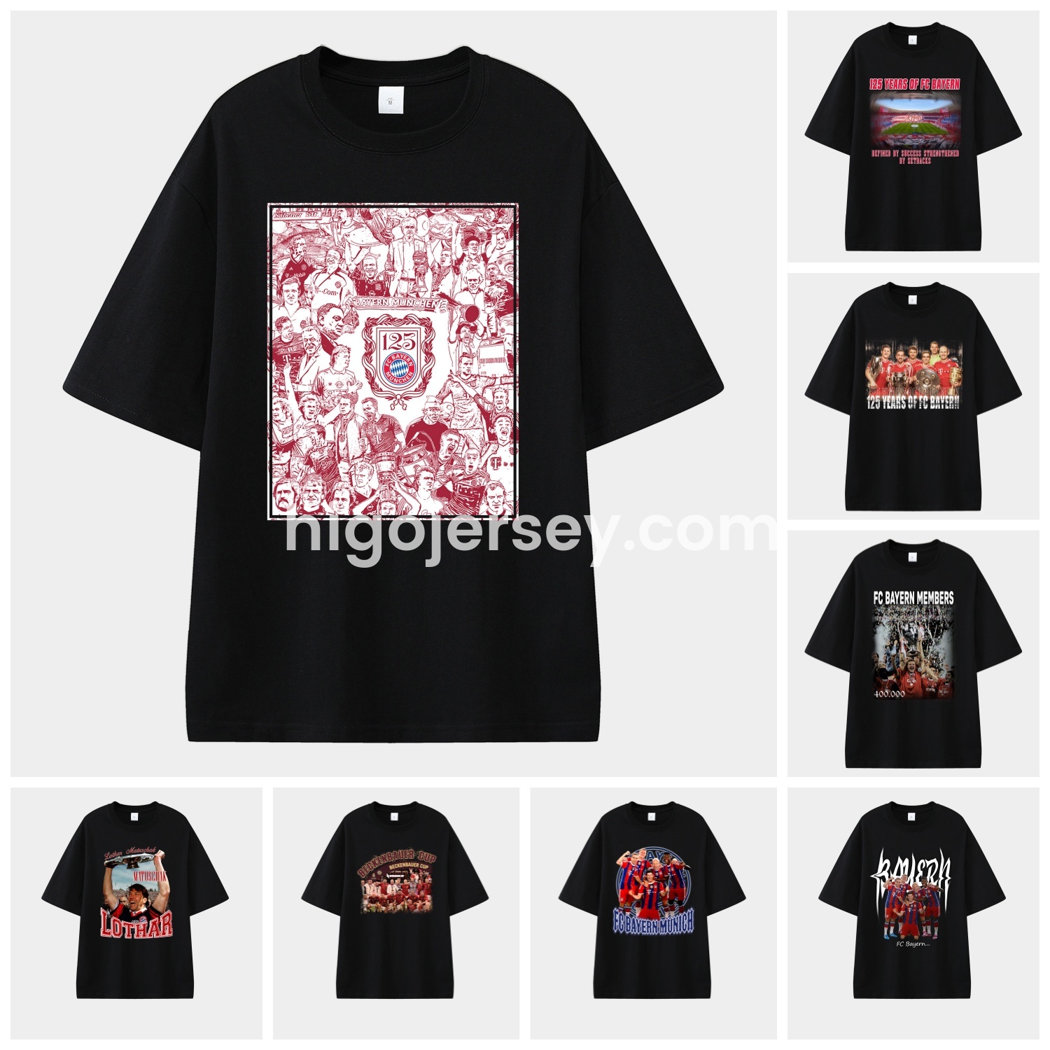 Higojerseys-Bayern Munich 2025 125th Anniversary Memory Fragments Unisex Pure Cotton T-shirt