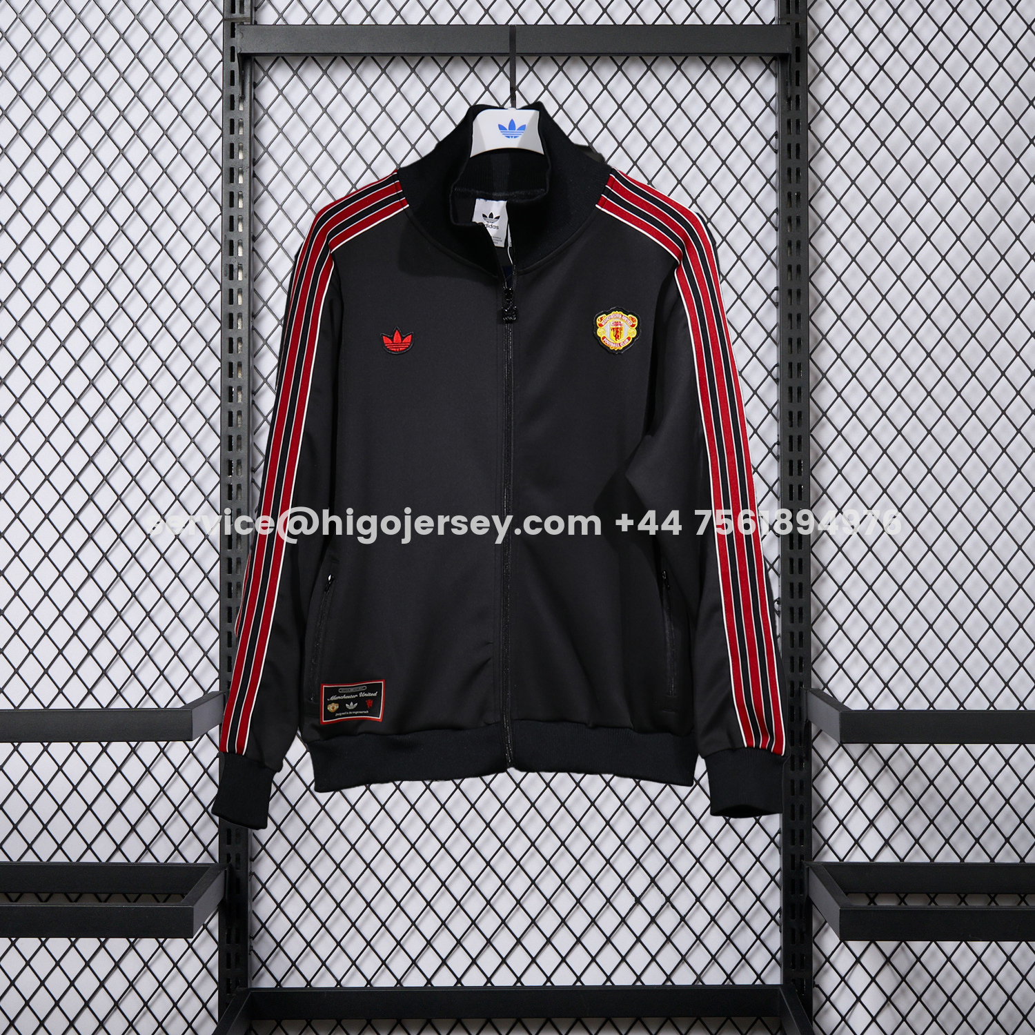 Higojerseys-Manchester United 25-26 Red Lines Training Set - Black Top and Black Pants