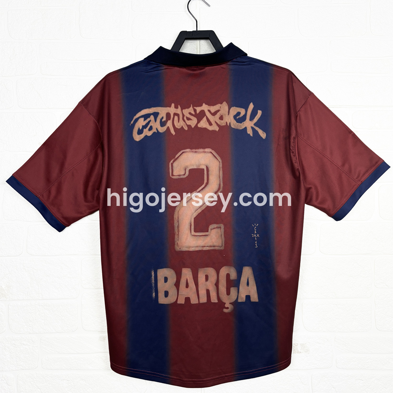 Higojerseys-Barcelona x Travis Scott 2000-01 Home Retro Style Skeleton Jersey With Back Printing - Fans Version