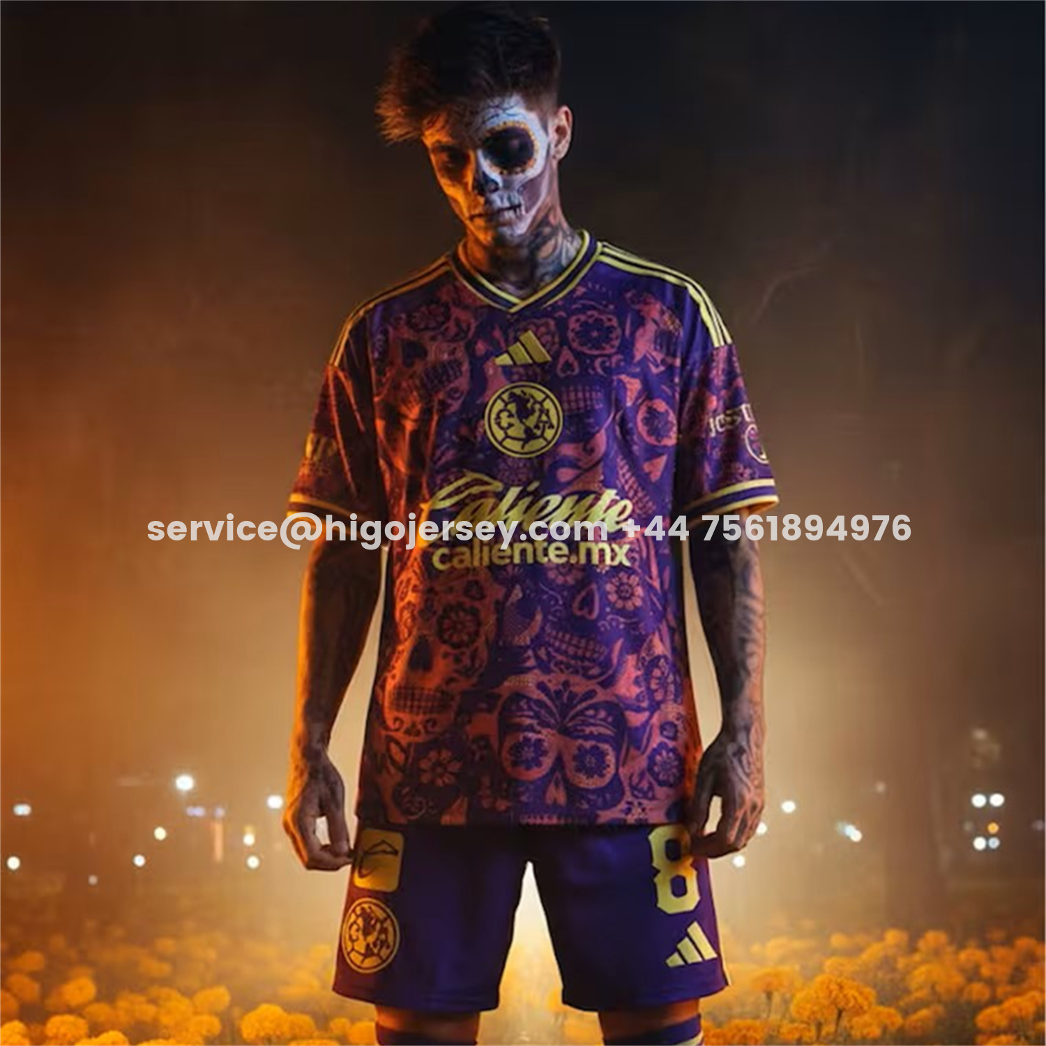 Higojerseys-Club América 25-26 Día de Muertos Purple Jersey - Fans Version