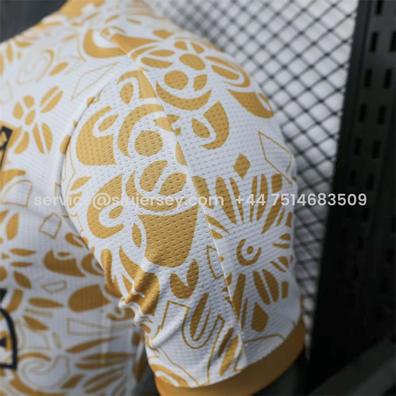 SIUjerseys-Club Deportivo Palestino Palestine 25-26 Yellow Flowers White Jersey - Player Version