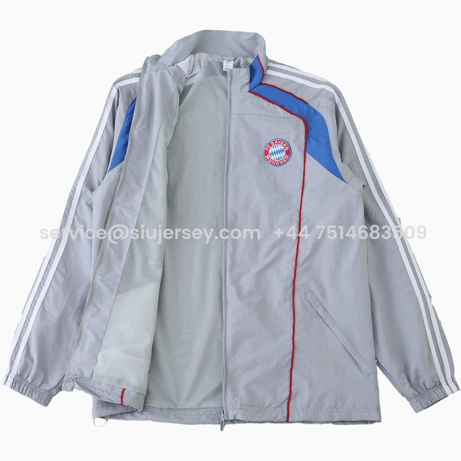 SIUjerseys-Bayern Munich 25-26 Grey Throwback Windbreaker Jacket - Grey