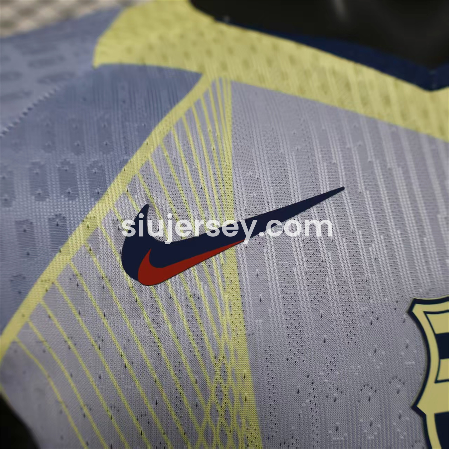 SIUjerseys-Barcelona 25-26 T90 Blue and White Gradient and Yellow Lines Special Jersey - Player Version