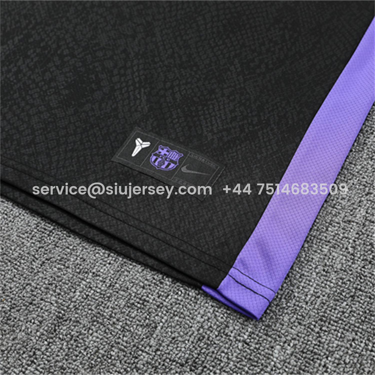 SIUjerseys-Barcelona 25-26 X KB Short-Sleeve Training Set - Black Blue Top & Black Shorts