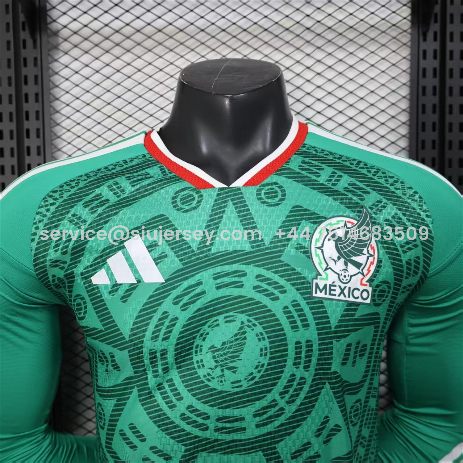 SIUjerseys-Mexico 25-26 Home Long Sleeves Jersey (Leaked Version) - Player Version