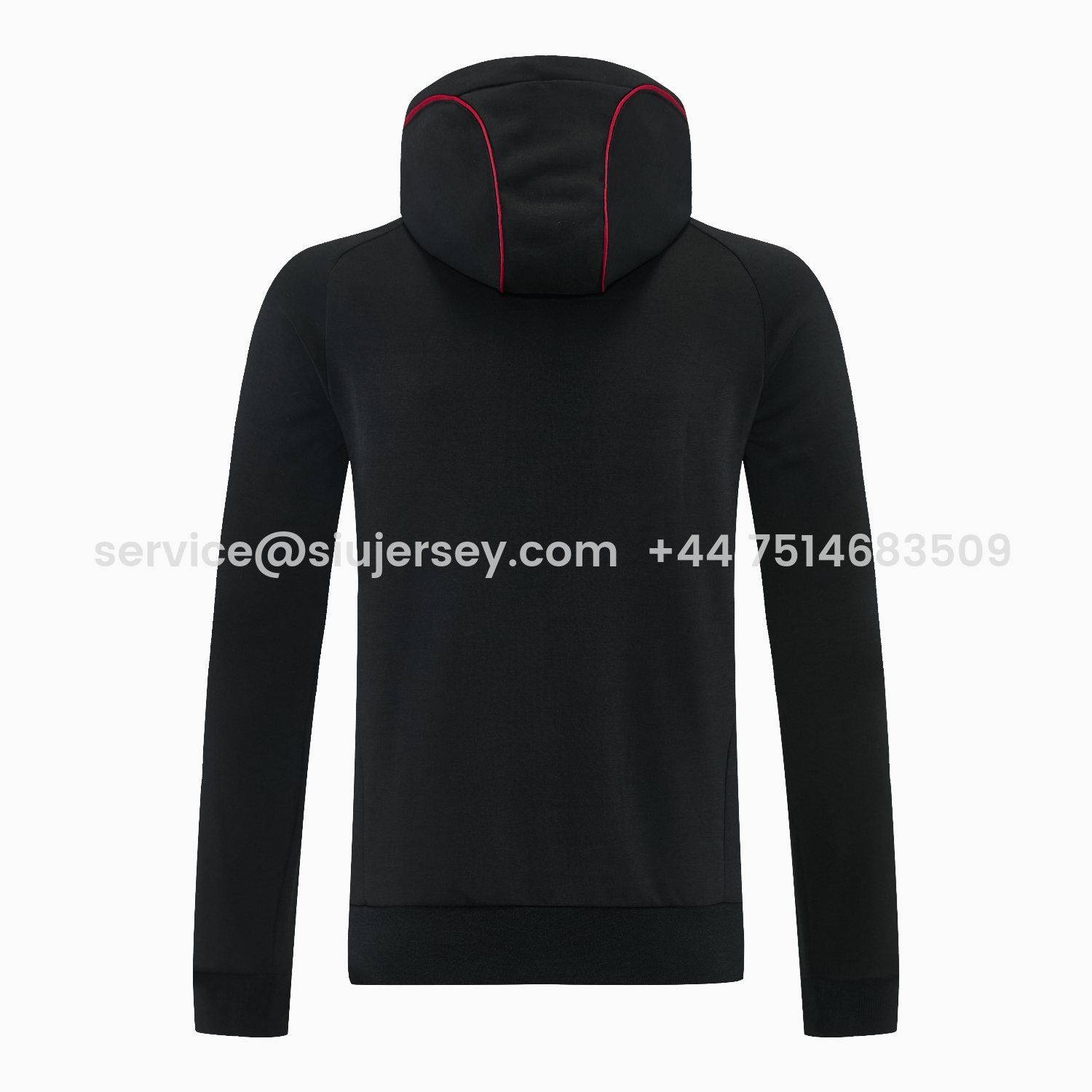 SIUjerseys-Liver.pool 25-26 Hooded Windbreaker Training Set - Black Top & Black Pants