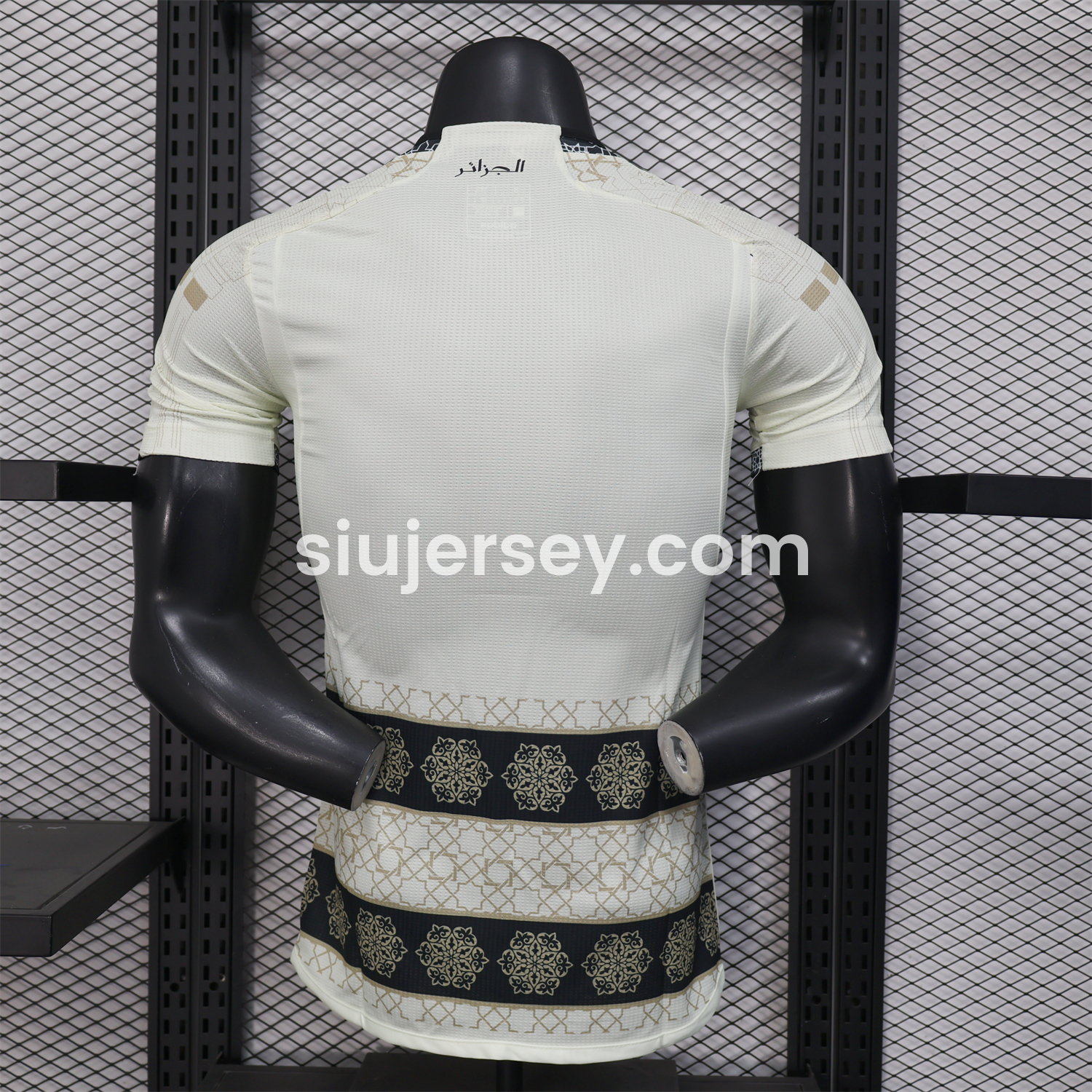 SIUjerseys-Algeria 25-26 Light Yellow with Black Classical Pattern Jersey - Player Version