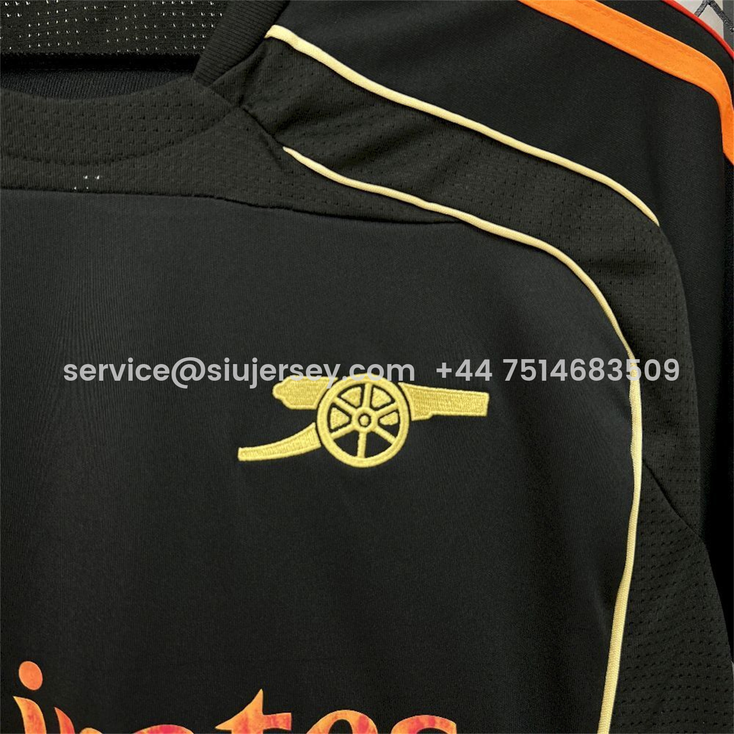 SIUjerseys-Arsenal 25-26 Gold Lines Black Training Jersey - Fans Version