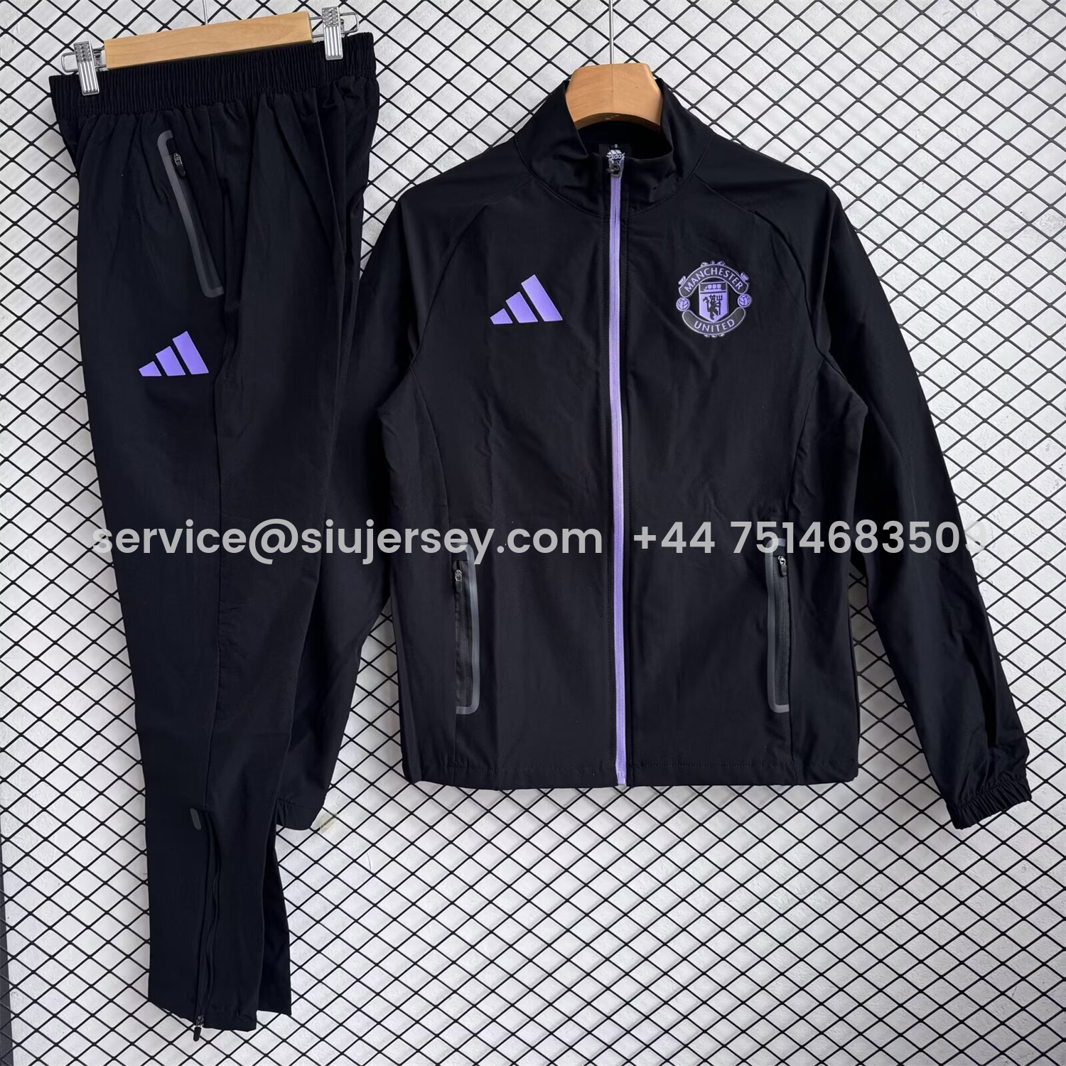 SIUjerseys-Manchester United 25-26 Windbreaker Training Set - Purple Black Top and Pants